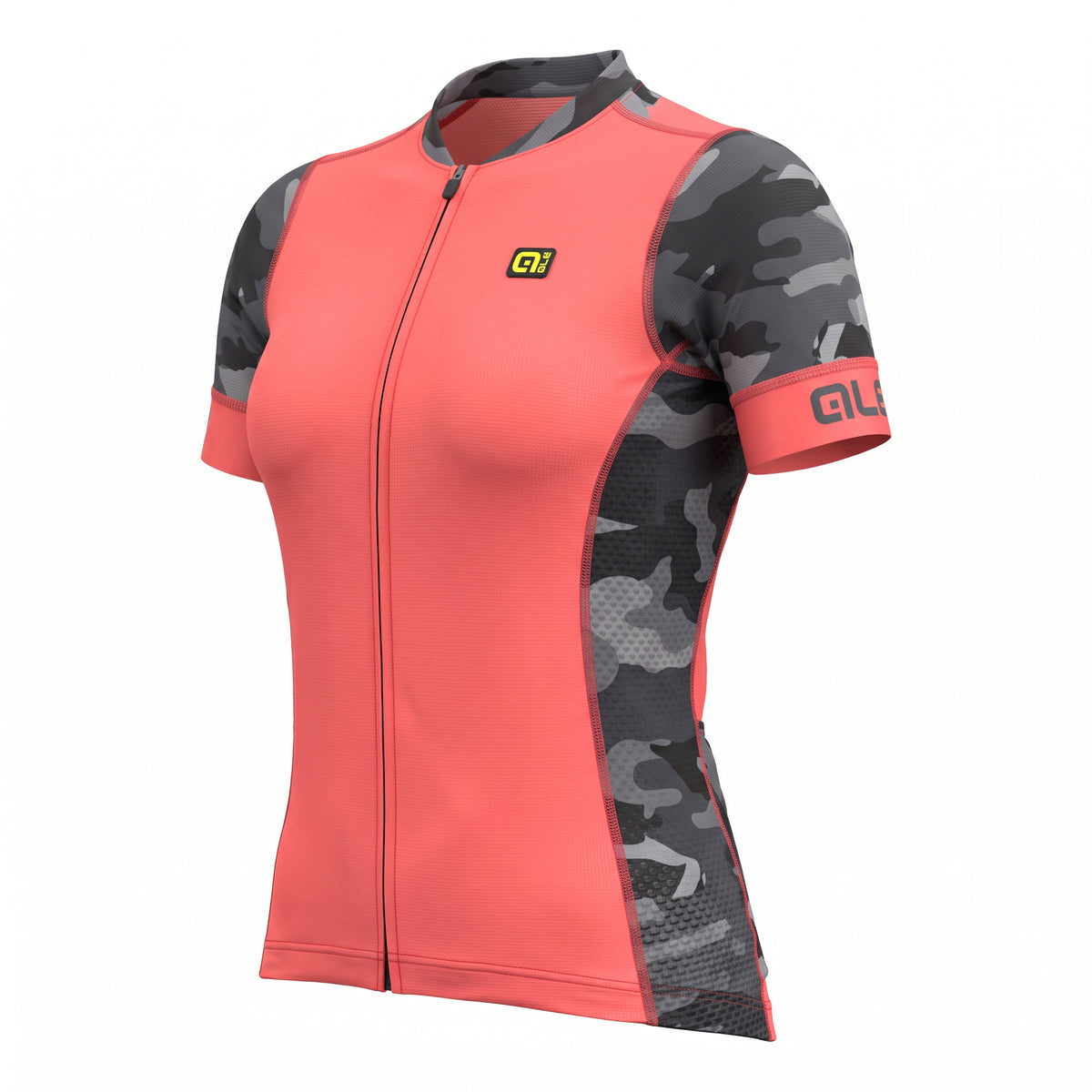 Jersey Feminina Alé Cycling Coral e Verde Camuflado - Tamanho S