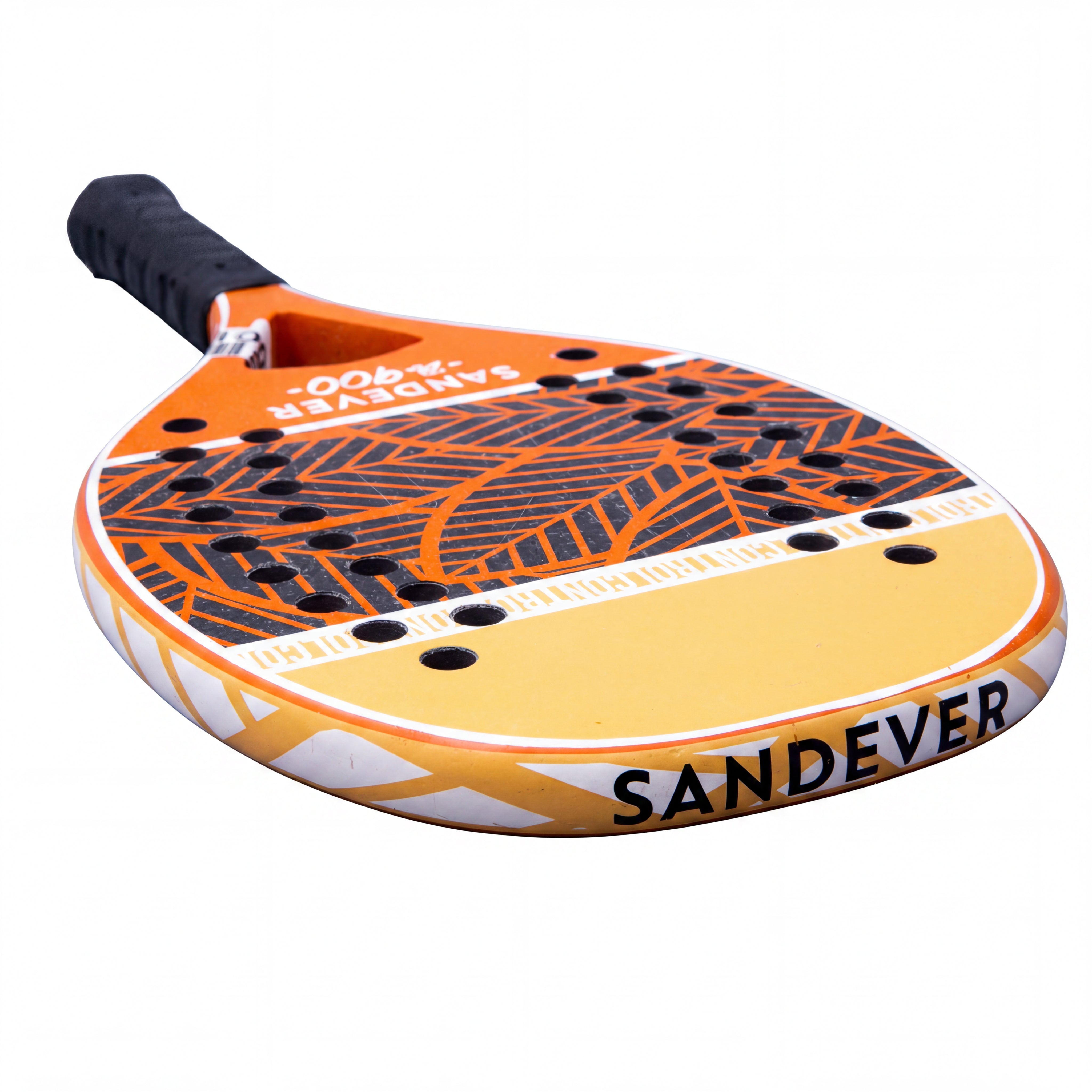 Raquete Unissex Beach Tennis Sandever (Decathlon) BT 900 Control Laranja, Cinza e Branco - 50 cm
