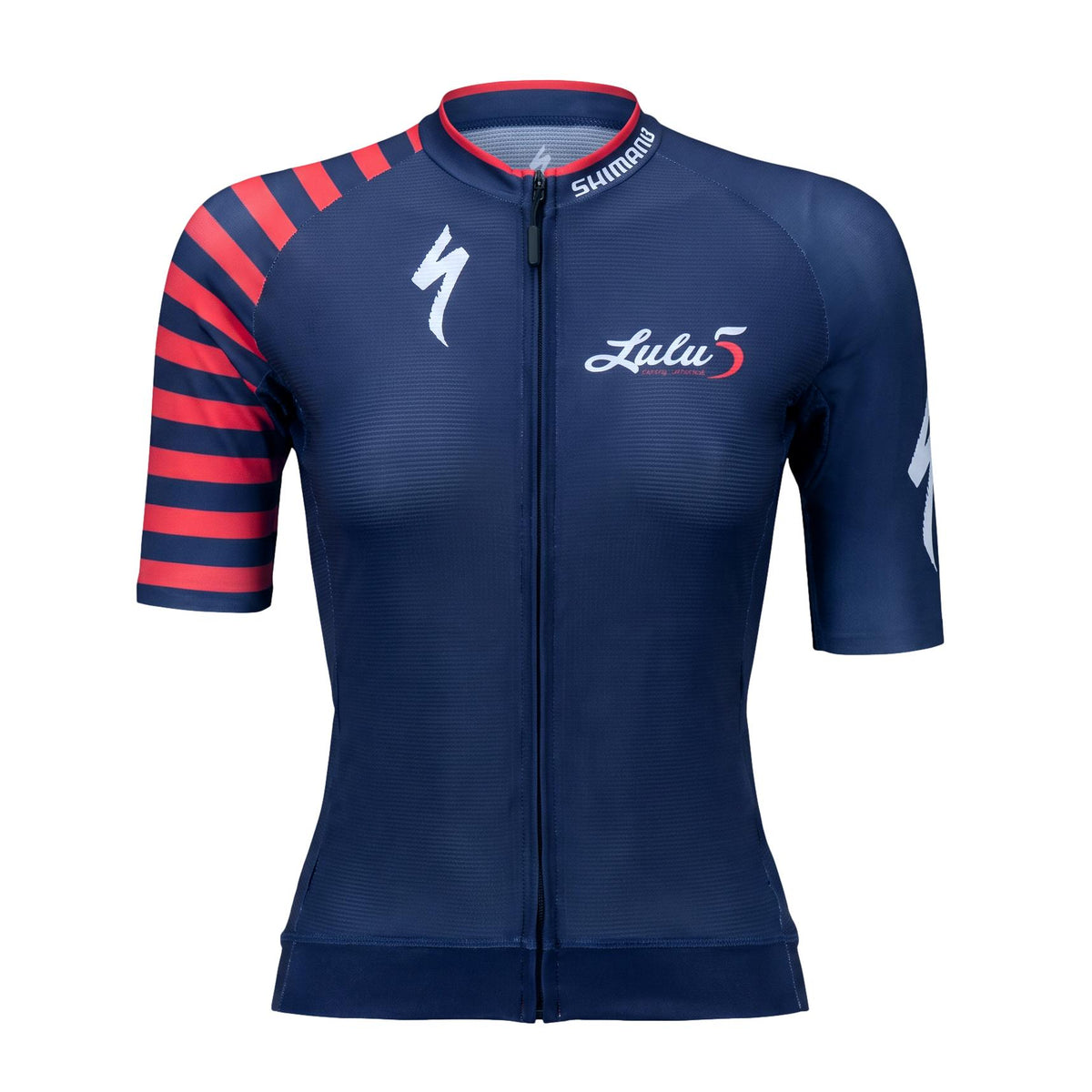 Jersey Feminina Mynd Lulu Talk & Ride Azul / Vermelho / Branco - Tamanho XS
