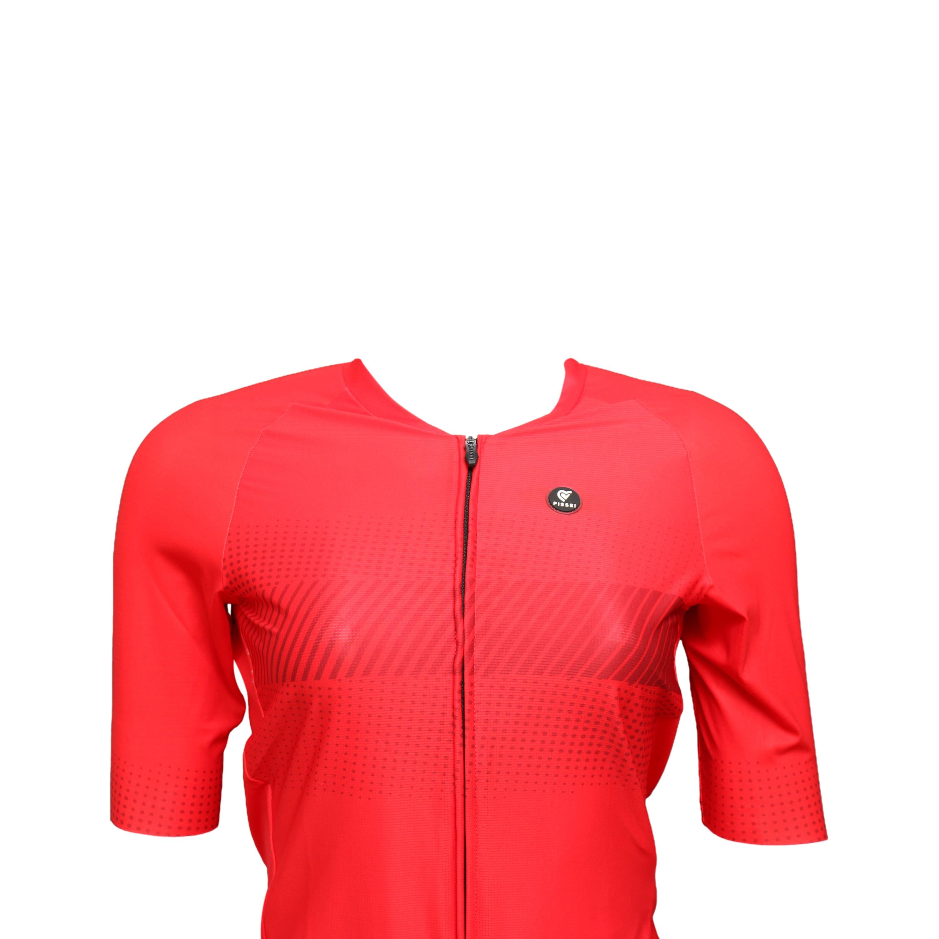 Jersey Unissex Ciclismo Pissei Prima Pelle Sanremo Vermelha - Tamanho XXS