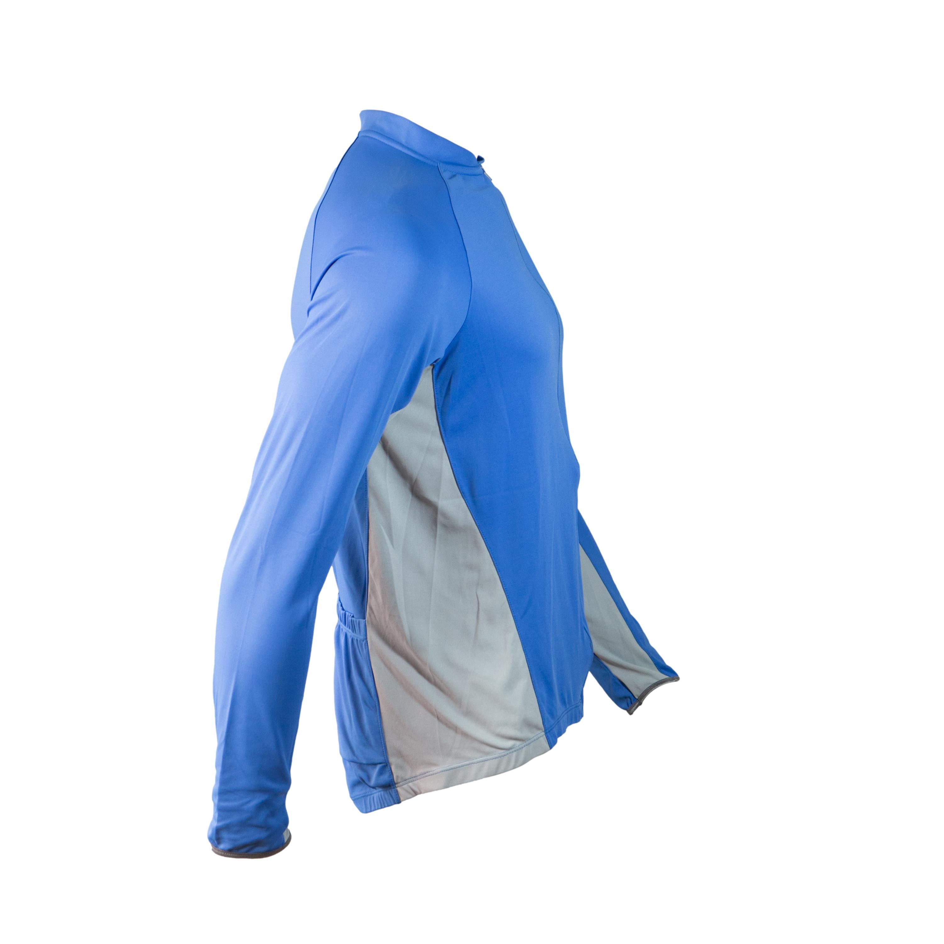 Camiseta Jersey Manga Longa Masculina Ciclismo Curtlo Azul/Cinza - Tamanho GG