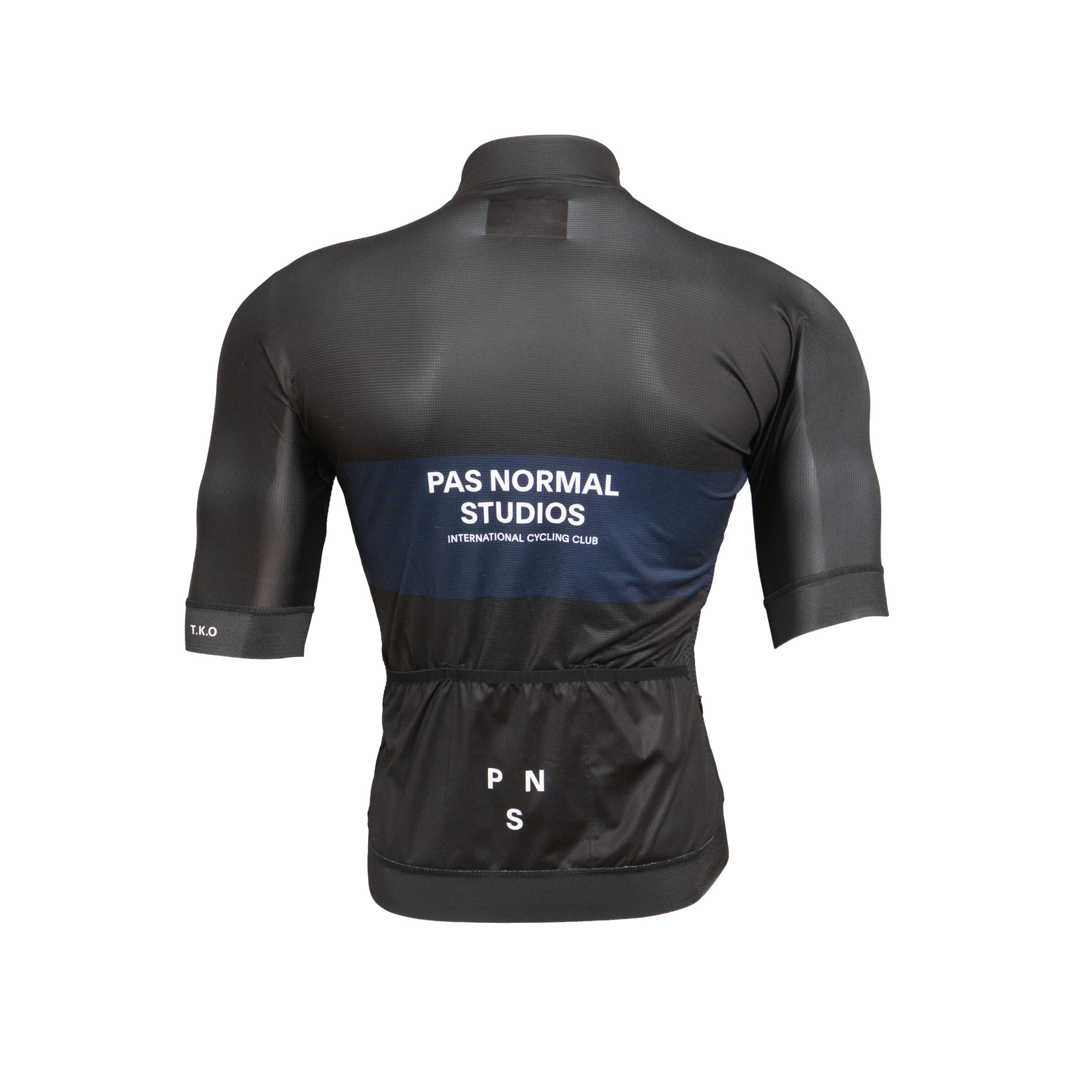Camiseta Jersey Masculina Ciclismo PNS Preto Com Detalhe Azul - Tamanho XXL
