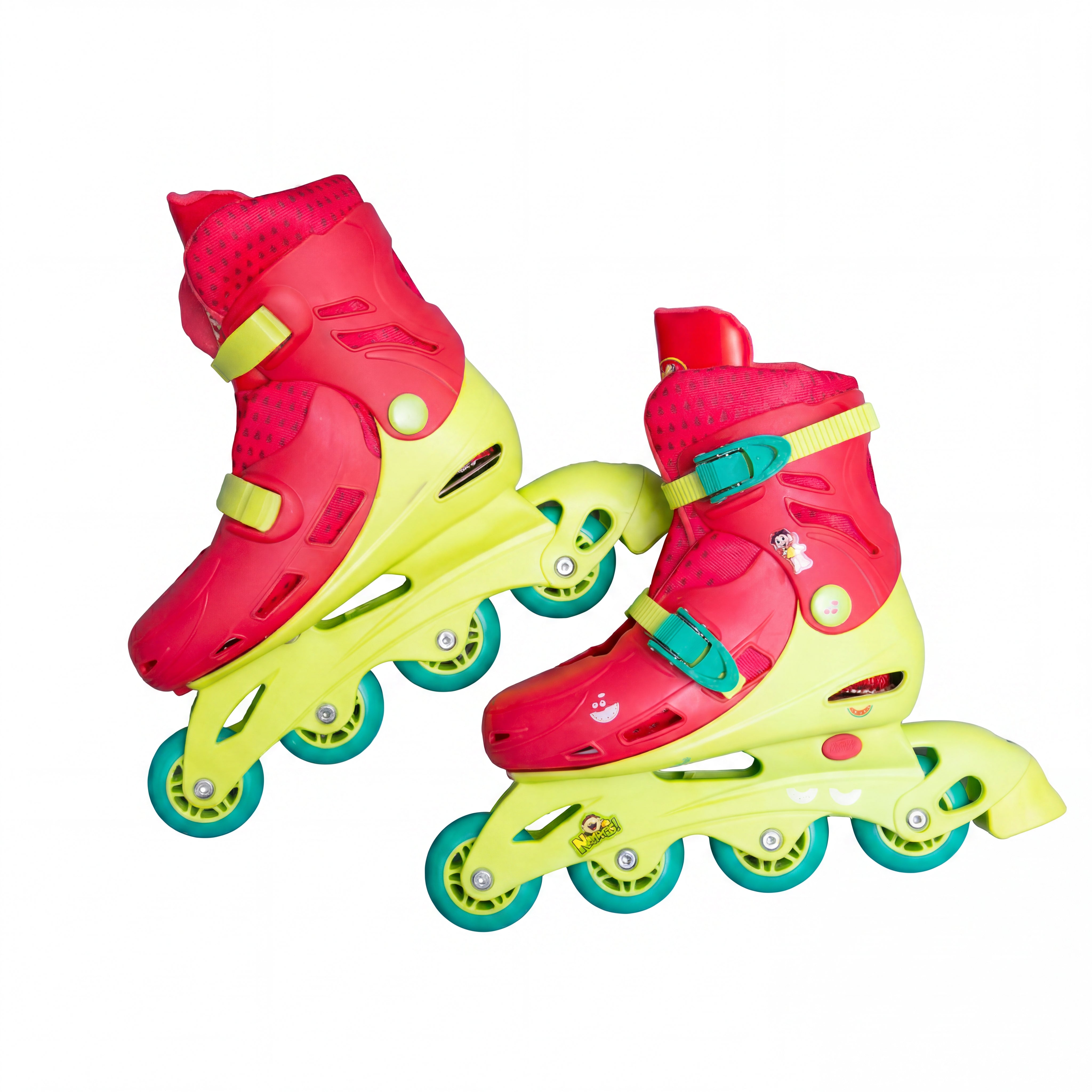 Patins Unissex Patinação Decathlon Magali Amarelo Rosa e Verde ND