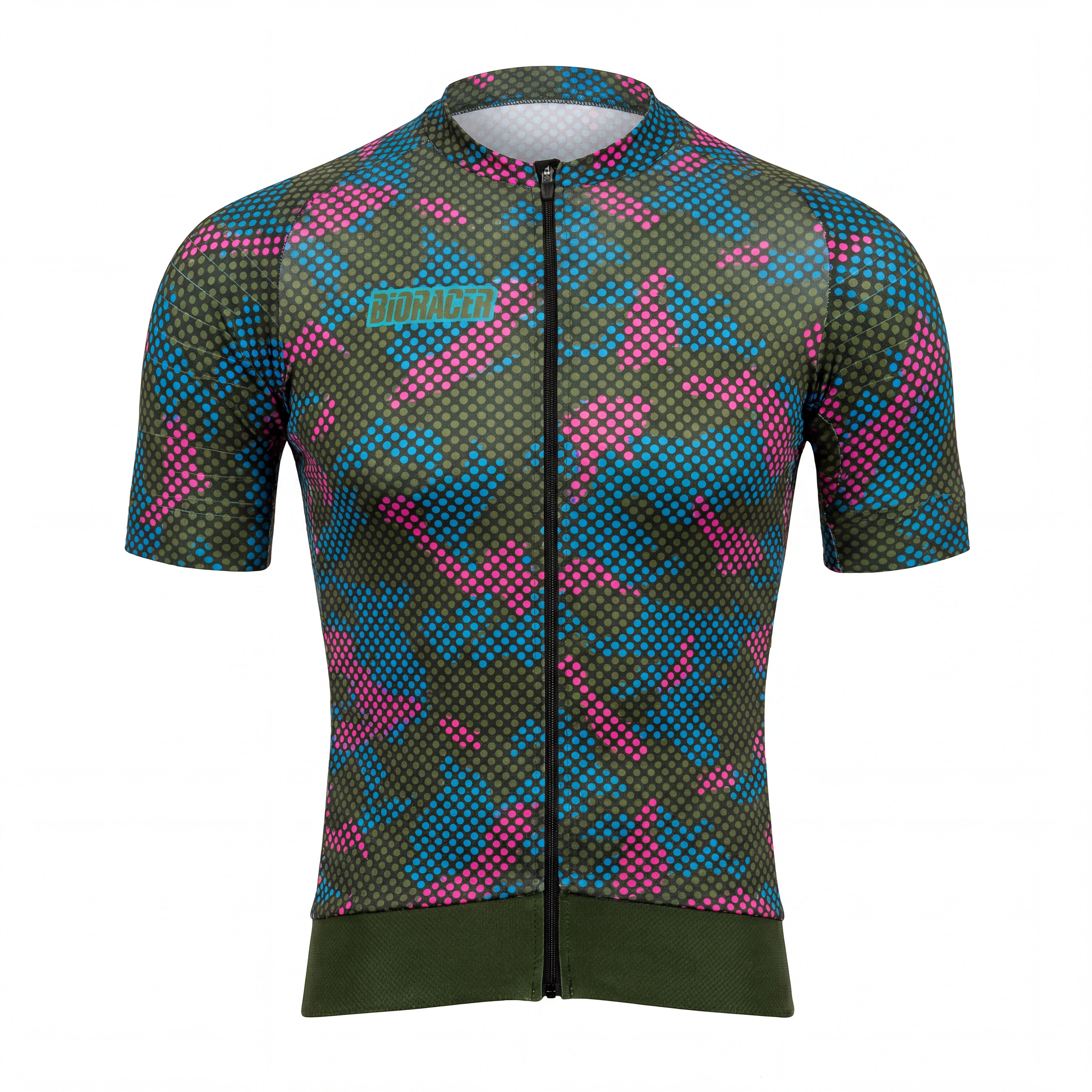 Jersey Feminino Ciclismo Bioracer Epic Verde, Rosa e Azul Manguito Talla M - Tamanho M / Novo