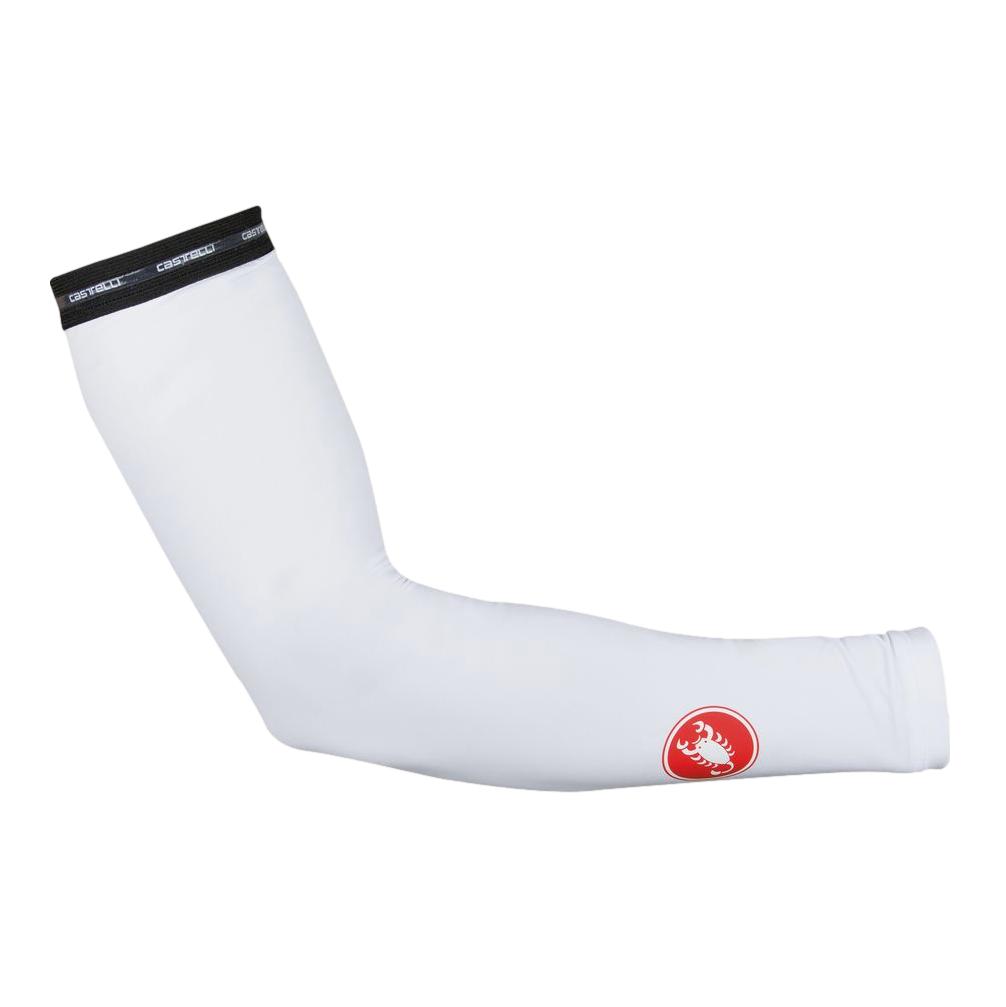 Manguito Unissex Ciclismo Castelli Arm Warmer Sleeves FPS 50+ Branco - Tamanho L / Novo