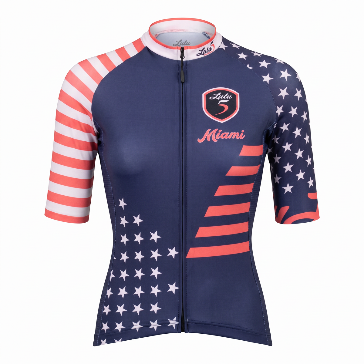 Jersey Feminina Mynd Lulu Riding To Empower Miami Azul e Vermelho - Tamanho M