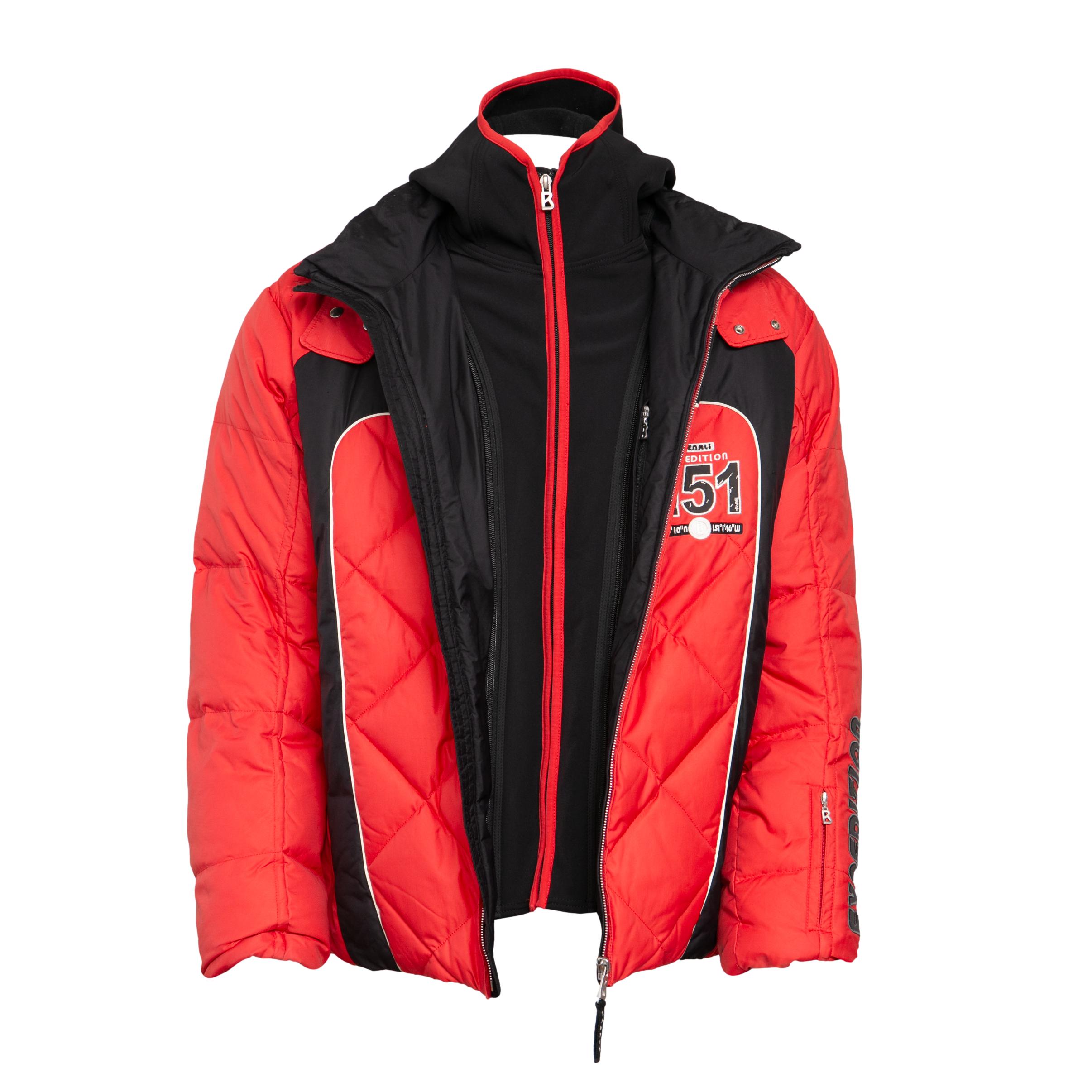 Casaco Masculino Ski/Snowboard Bogner Denali Expedition 151 Alaska Explor Team Vermelho e Preto - Tamanho 40 US