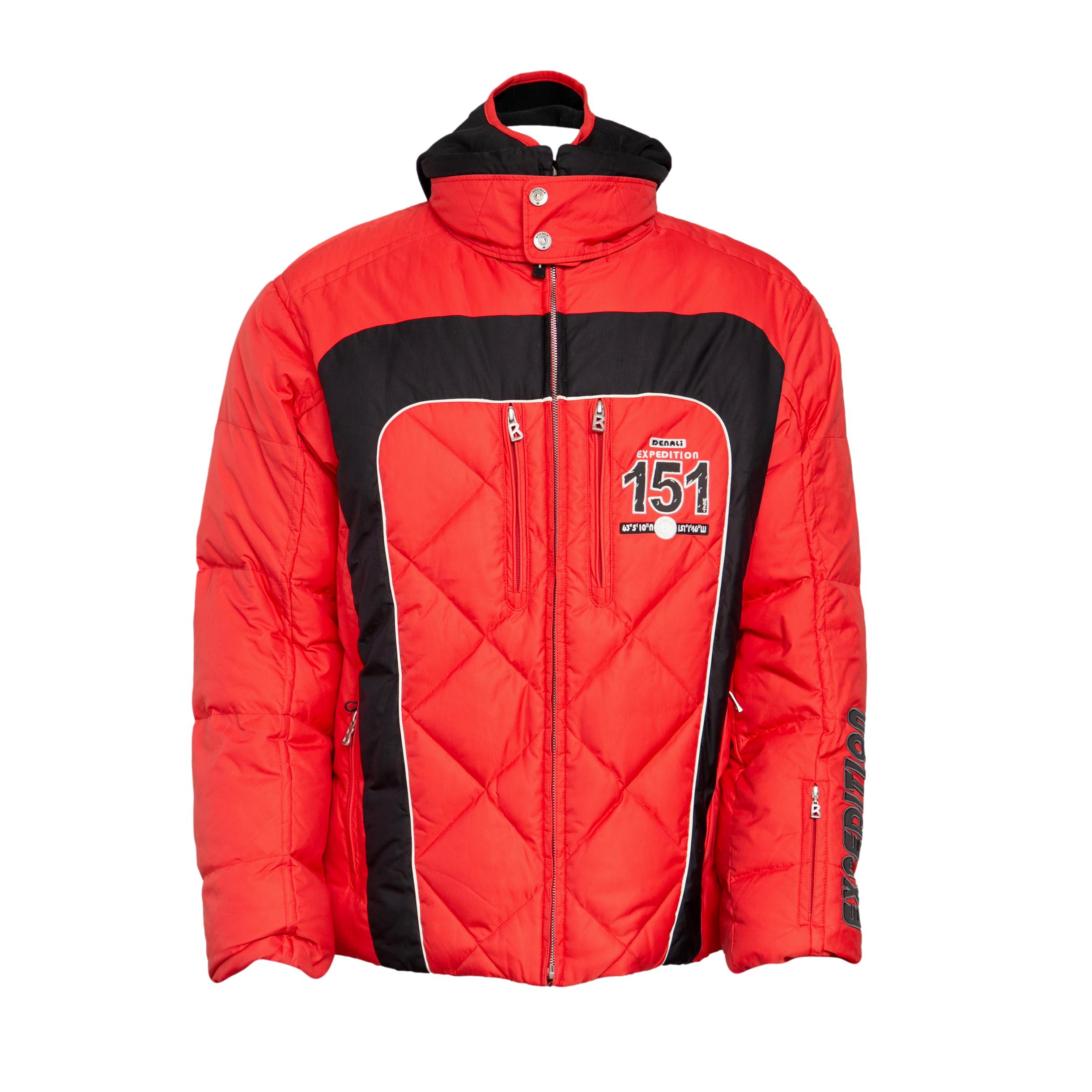 Casaco Masculino Ski/Snowboard Bogner Denali Expedition 151 Alaska Explor Team Vermelho e Preto - Tamanho 40 US