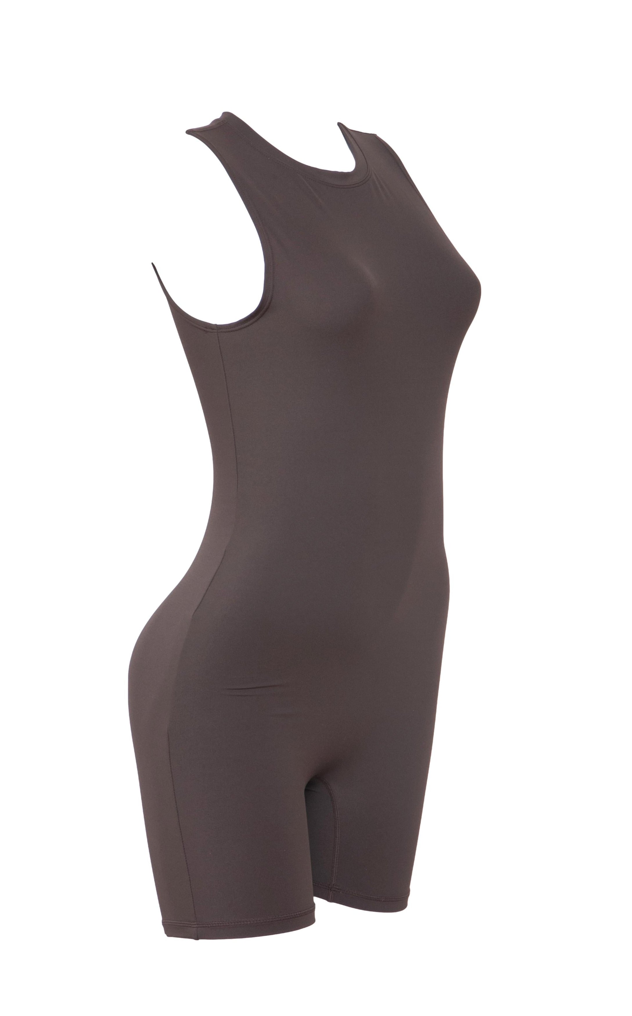Body Feminino Yoga/Academia Adanola Marrom - Tamanho M