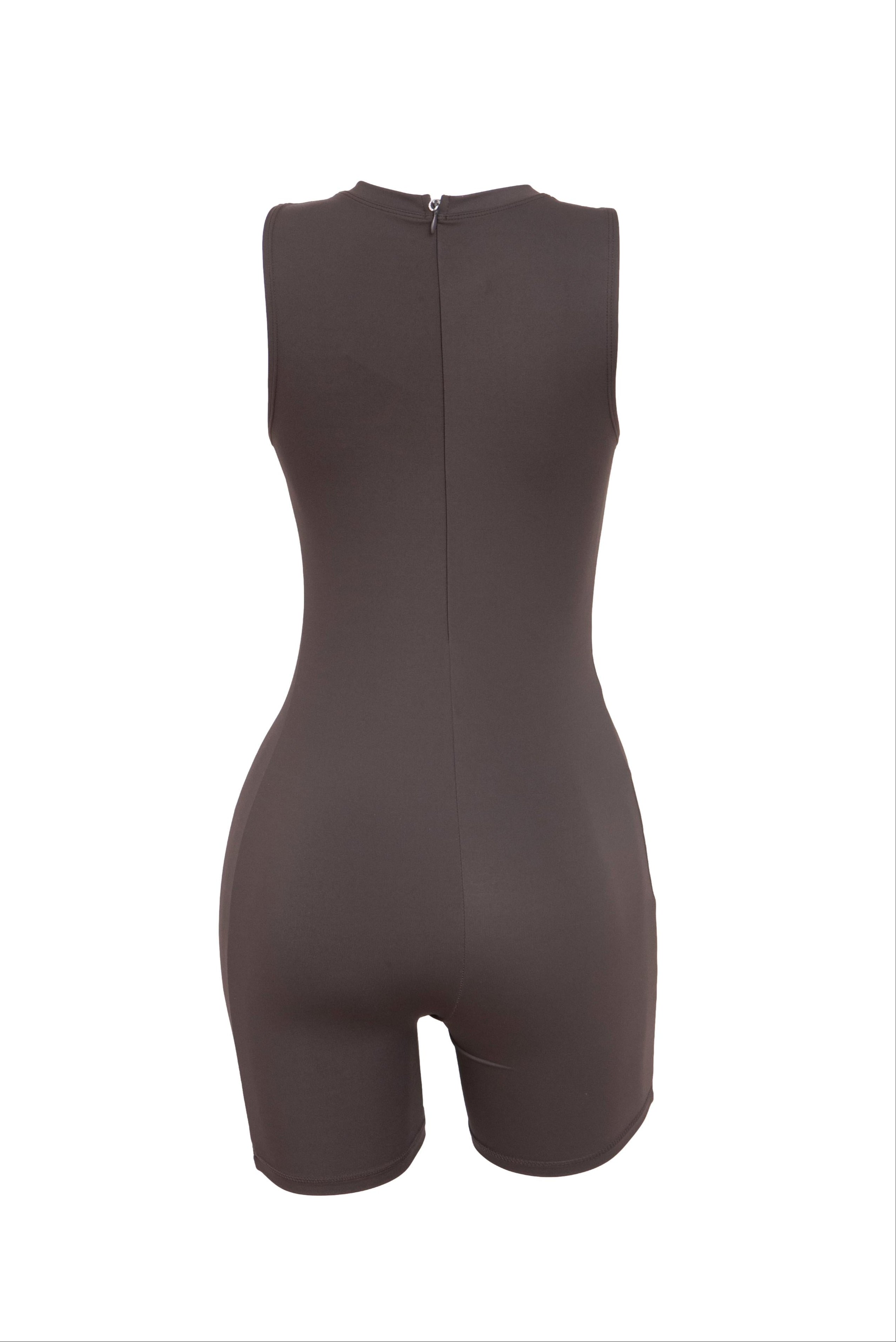 Body Feminino Yoga/Academia Adanola Marrom - Tamanho M