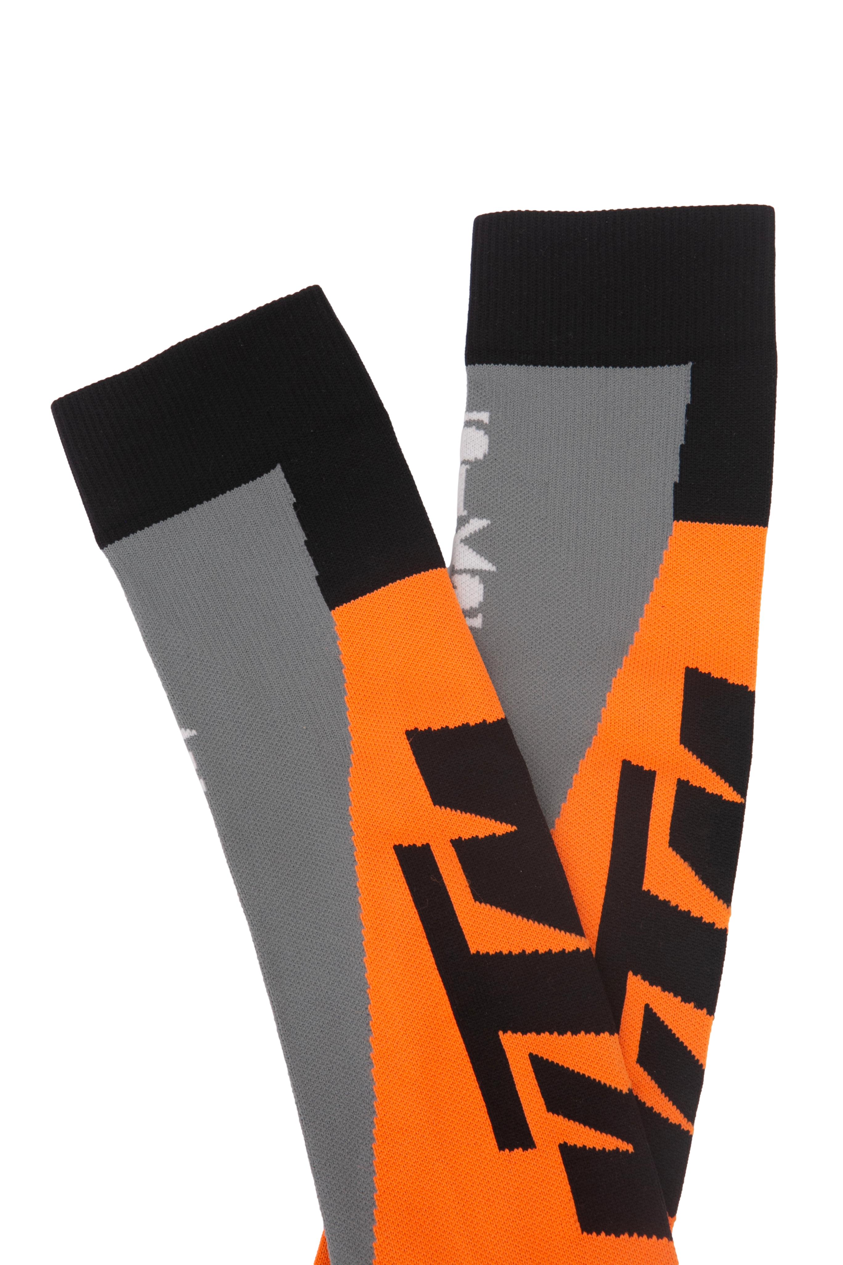 Meia Masculina Ski Alta Joelheira Offroad KTM SIXS Laranja/Preto - Tamanho 39-42