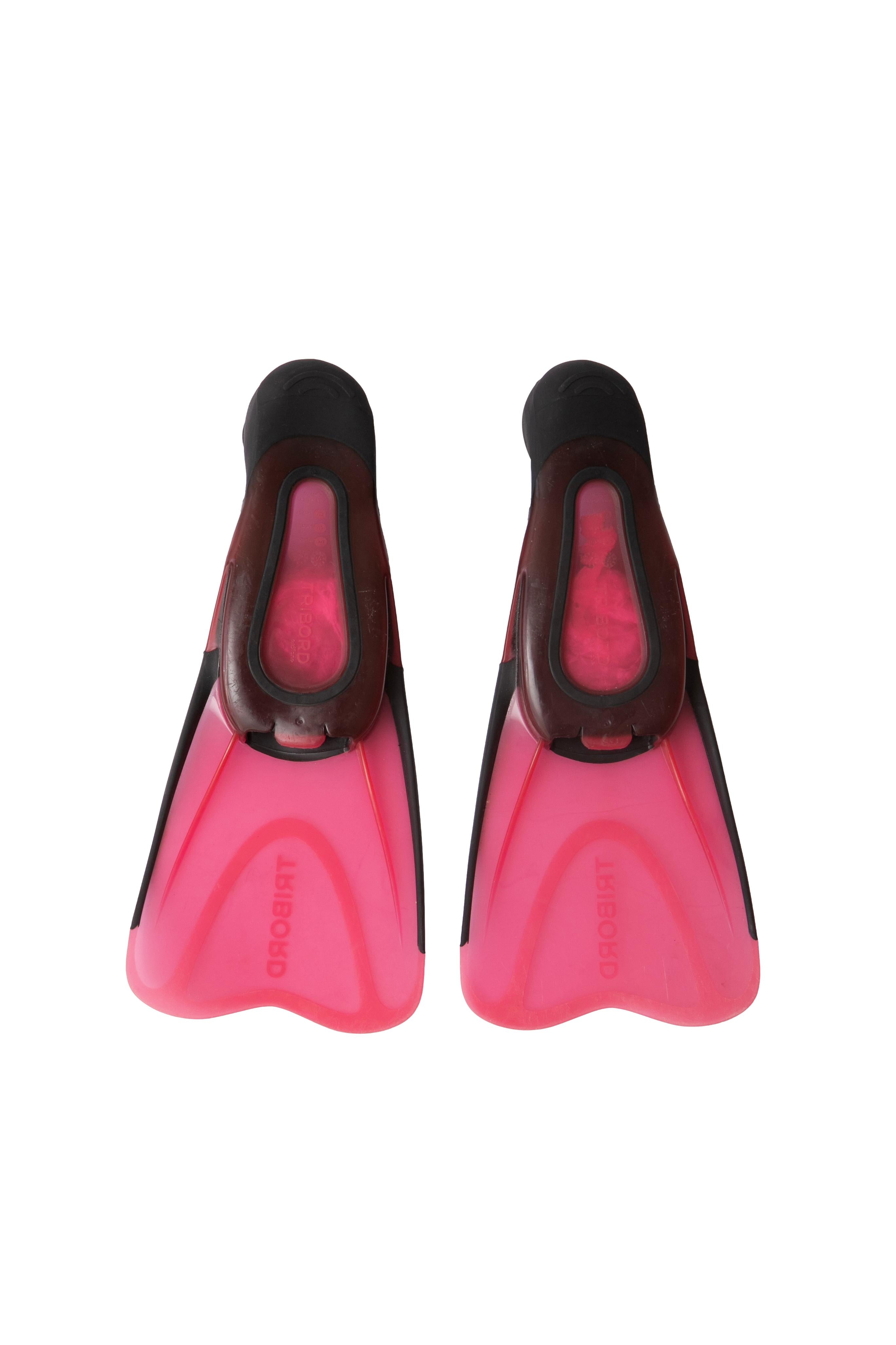 Pé De Pato Infantil Mergulho Tribord Oxylane Preto/Rosa - Tamanho 29