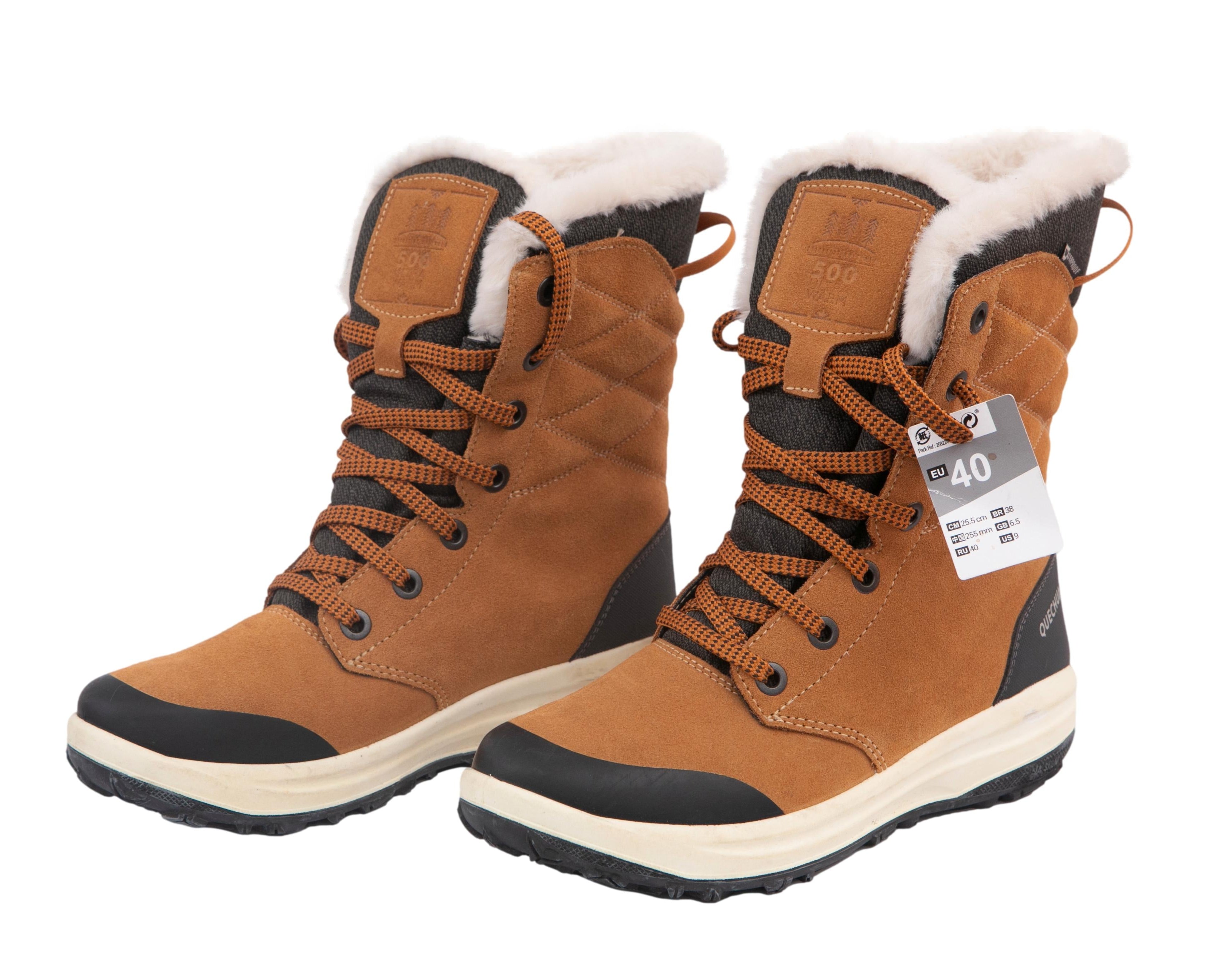 Bota Feminina Trilha Quechua SH 500 U-Warm Waterproof Marrom -  Tamanho 38