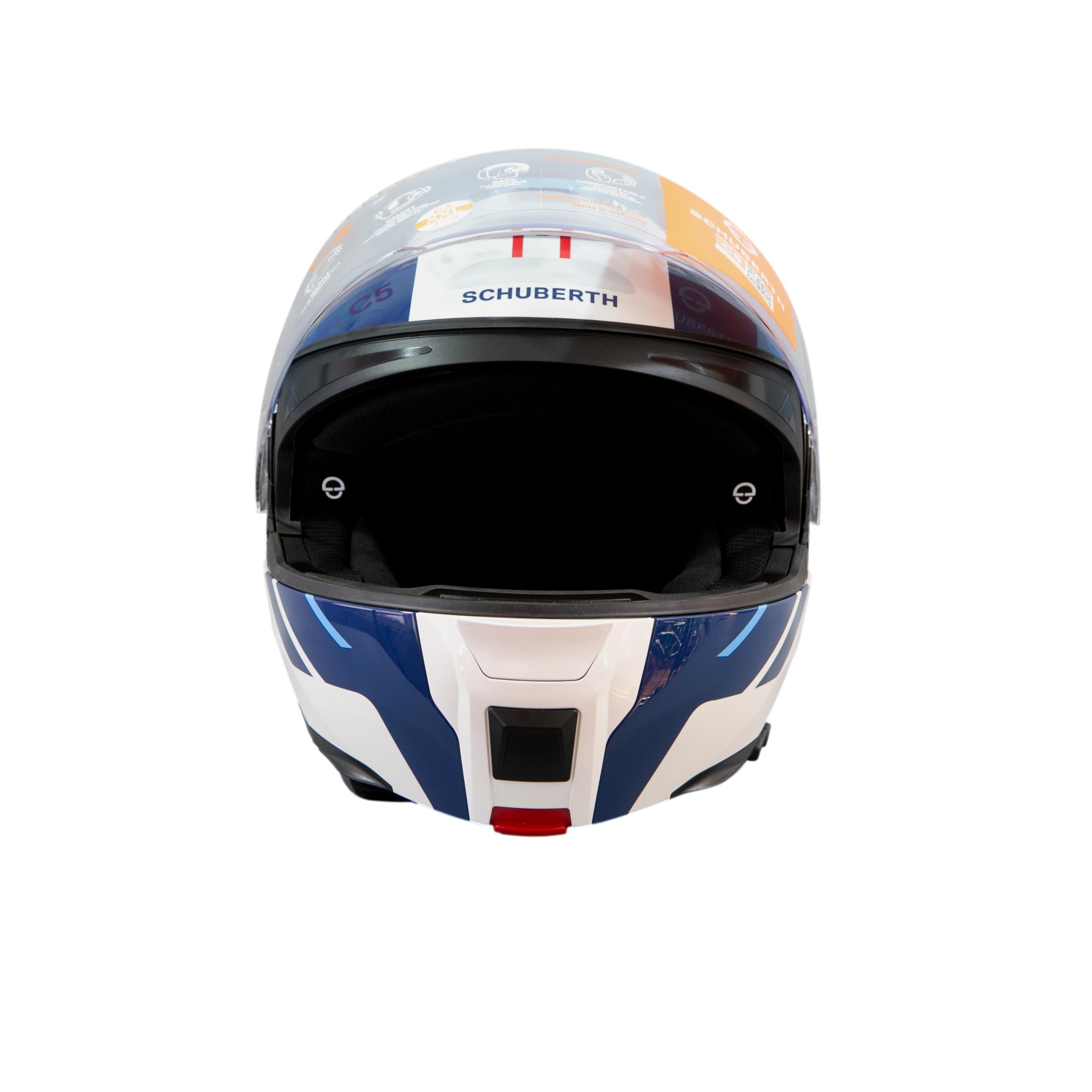 Capacete Masculino Motociclismo Shuberth C5 Pinlock 120 Branco/Azul Saquinho Proteção e Caixa - Tamanho XXL 63 (Novo)