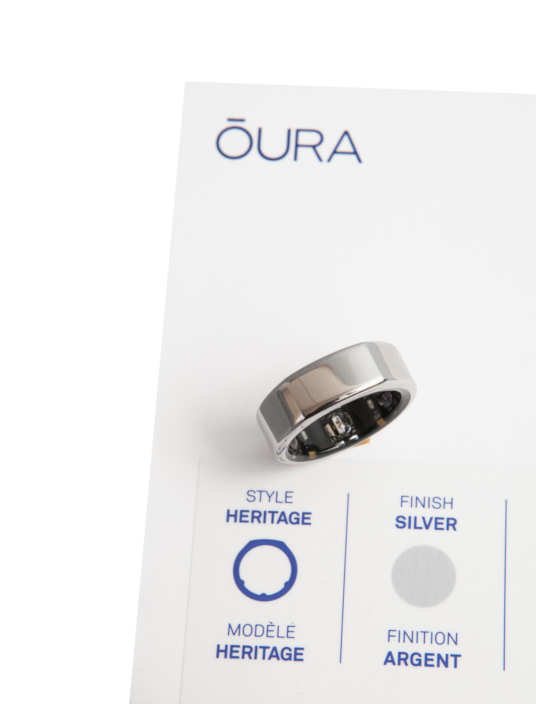 Anel Inteligente Unissex Oura Style Heritage Silver Com Caixa e Acessórios - Tamanho 9 (Novo)