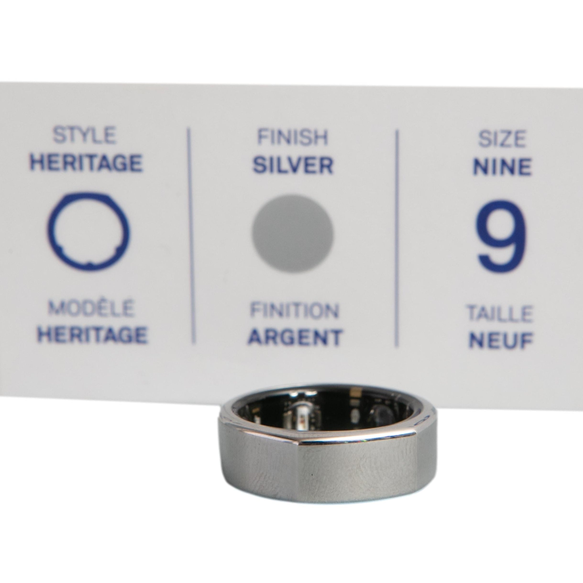 Anel Inteligente Unissex Oura Style Heritage Silver Com Caixa e Acessórios - Tamanho 9 (Novo)