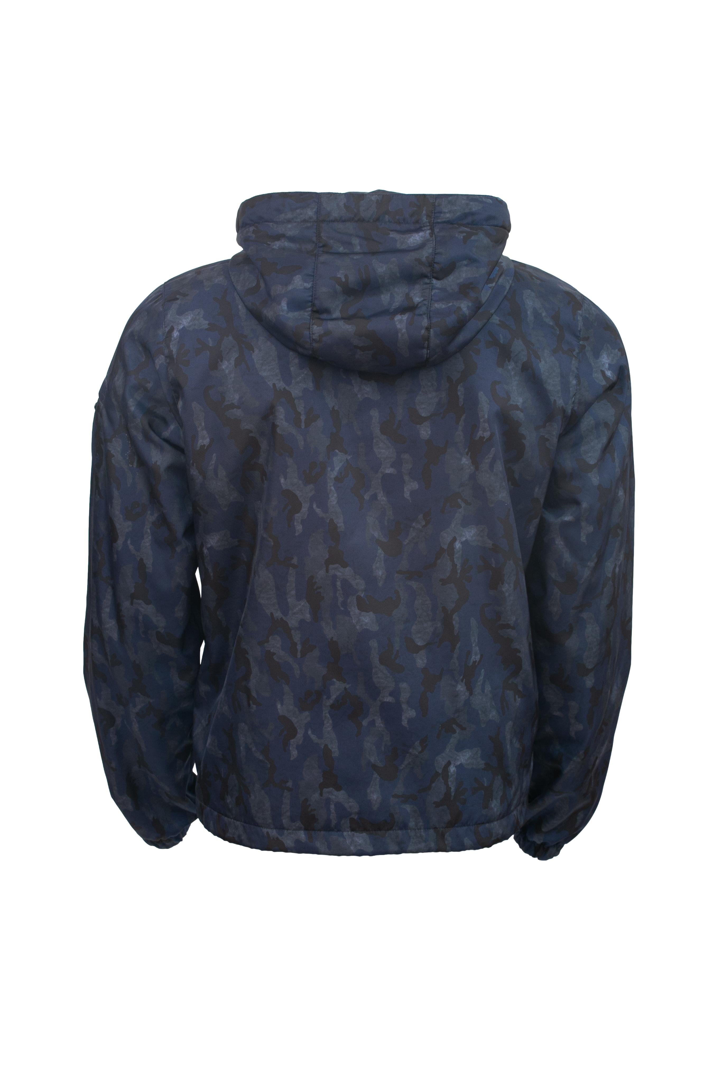 Casaco Masculino Ski Prada Milano Blue Camo Nylon Camouflage - Tamanho S