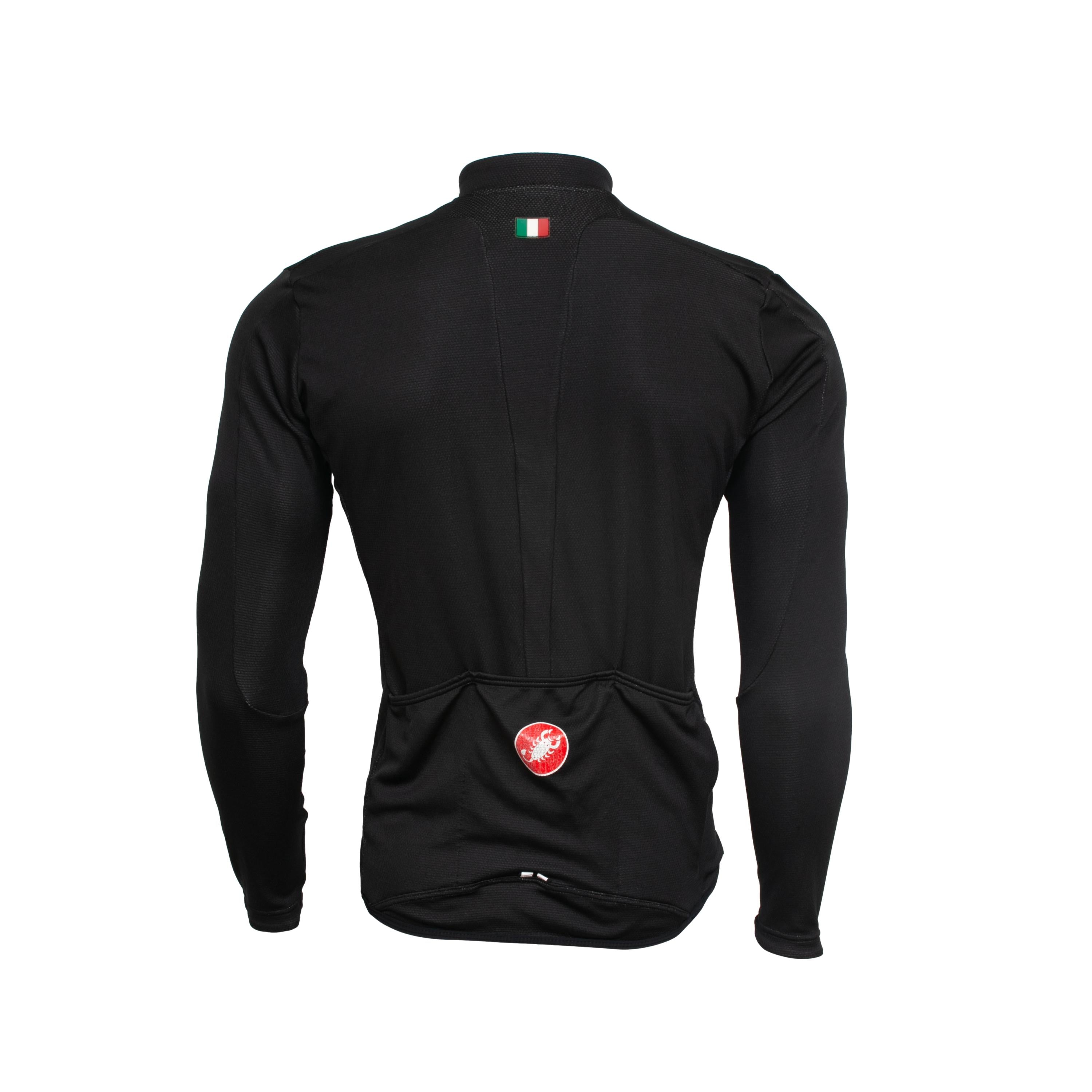 Camiseta Masculina Ciclismo Castelli Manga Longa Preta - Tamanho XL