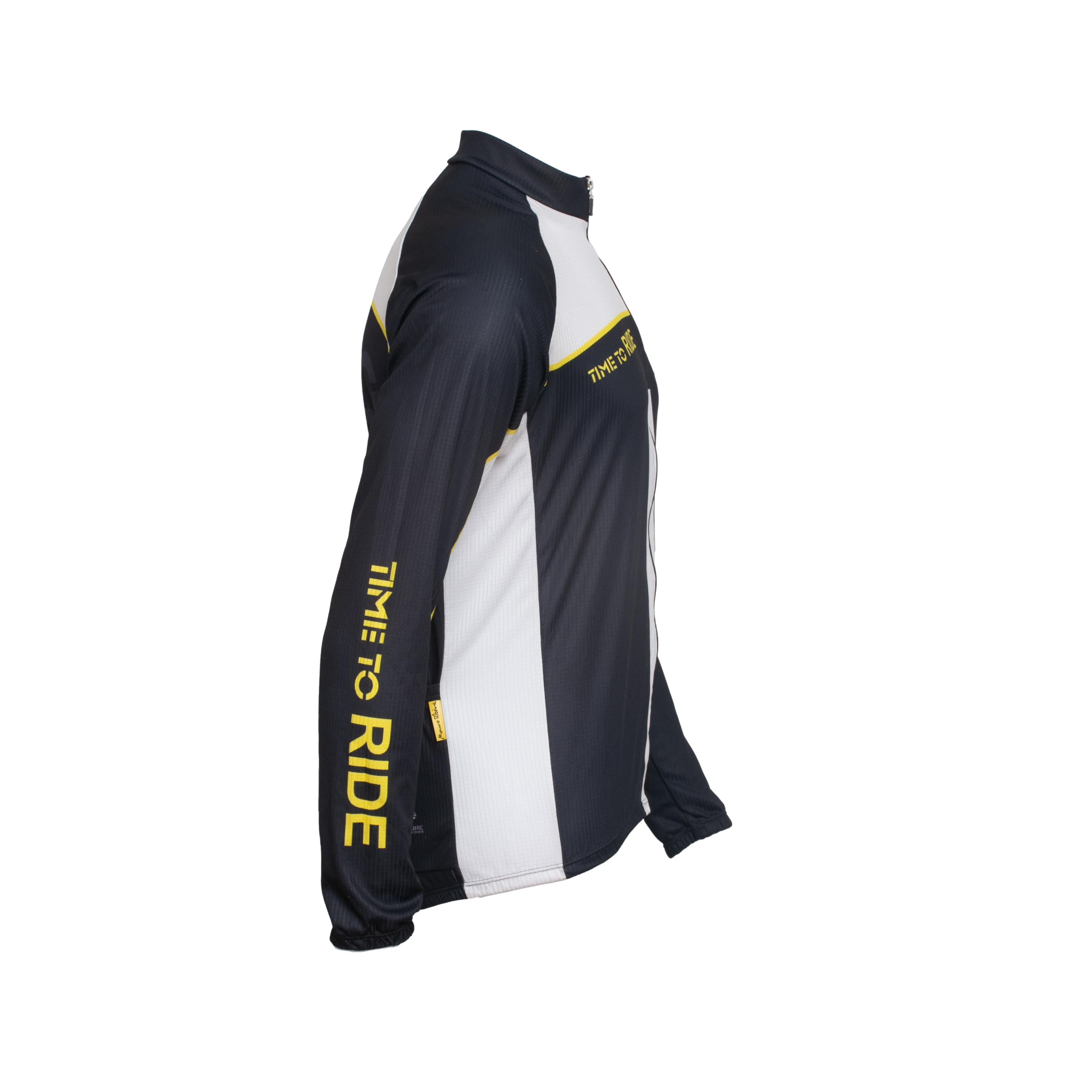 Camiseta Masculina Ciclismo Mauro Ribeiro Time To Ride Pro Action Preto/Branco - Tamanho GG