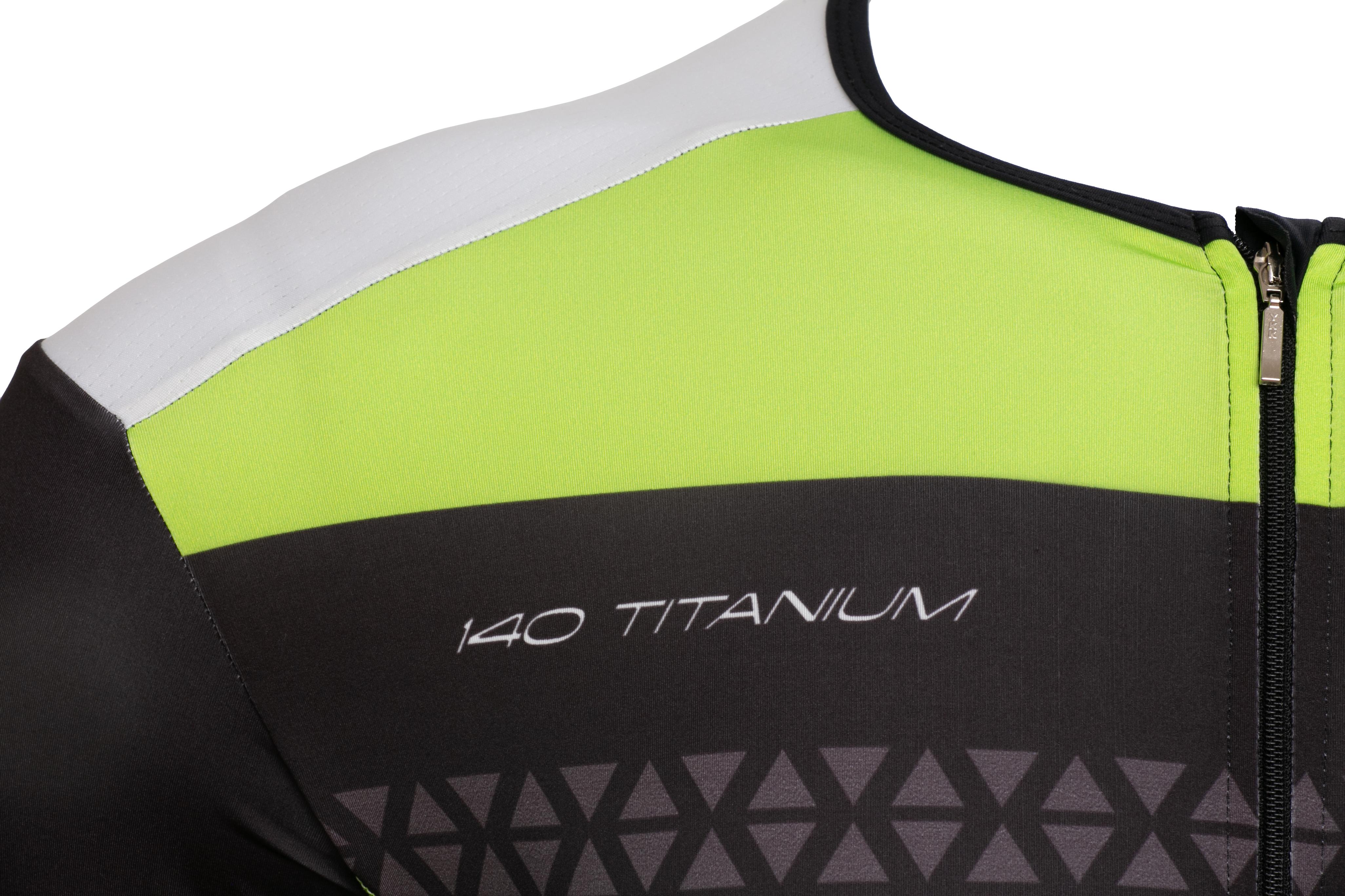 Macacão Masculino Ciclismo Woom 140 Titanium Preto/Verde - Tamanho GG