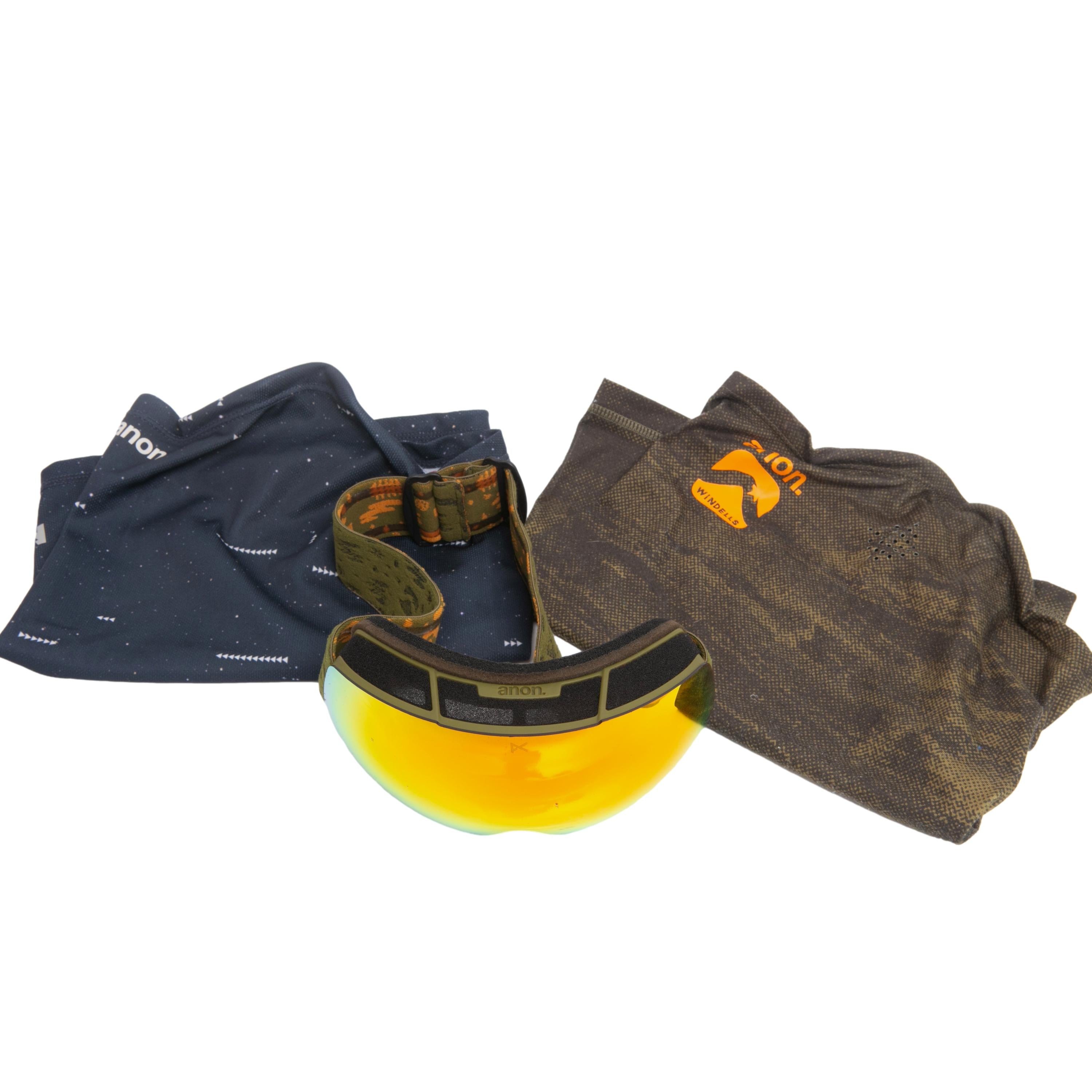 Óculos Goggle Unissex Ski/Snowboard Anon Windels Verde Militar Kit Balaclava - Tamanho Único