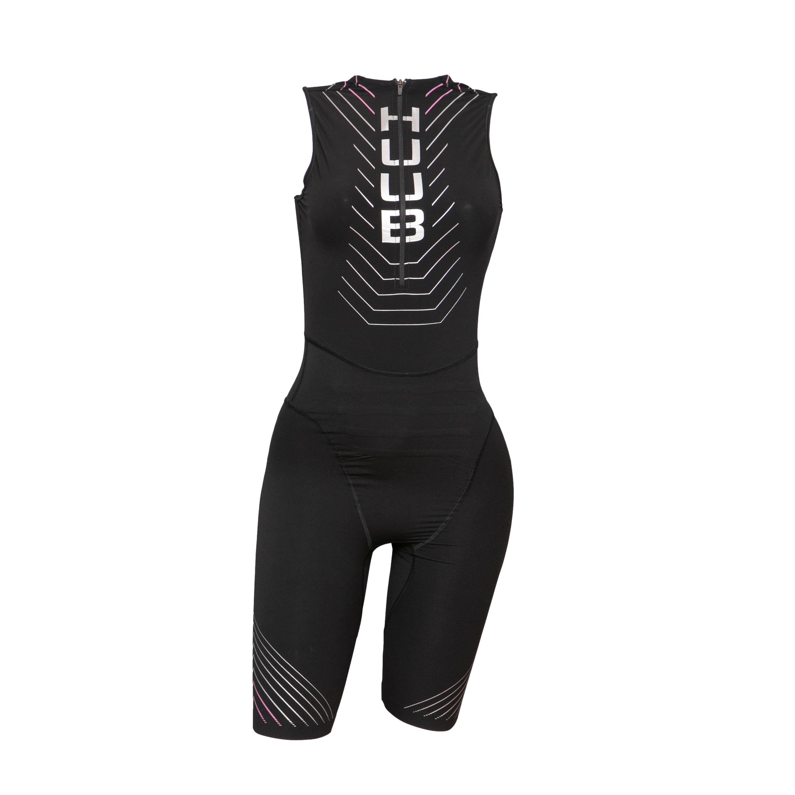Macacão Bretelle Feminino Mergulho Swimskin Hidrorepelente Huub Sleeveless Wetsuit Preto - Tamanho L