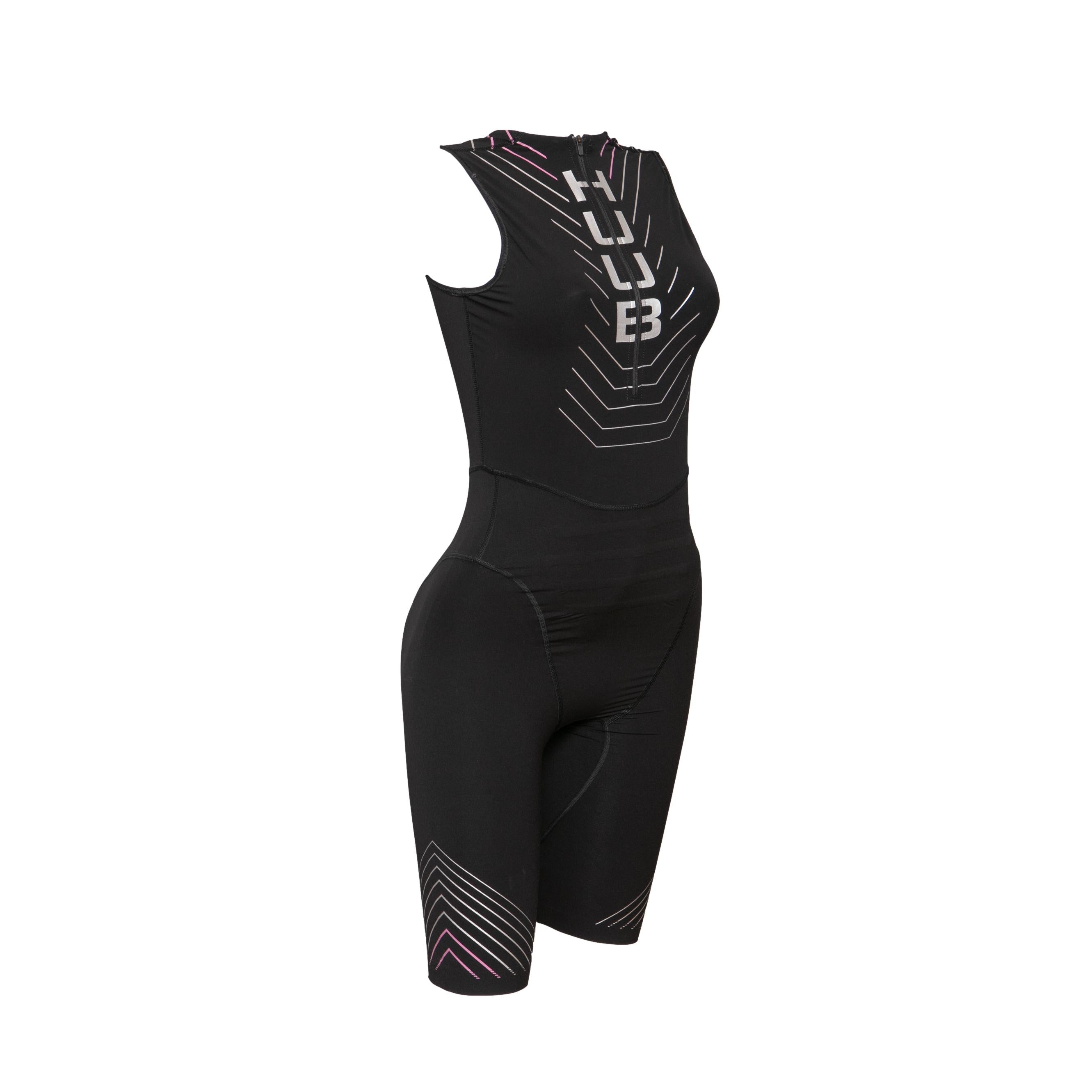 Macacão Bretelle Feminino Mergulho Swimskin Hidrorepelente Huub Sleeveless Wetsuit Preto - Tamanho L