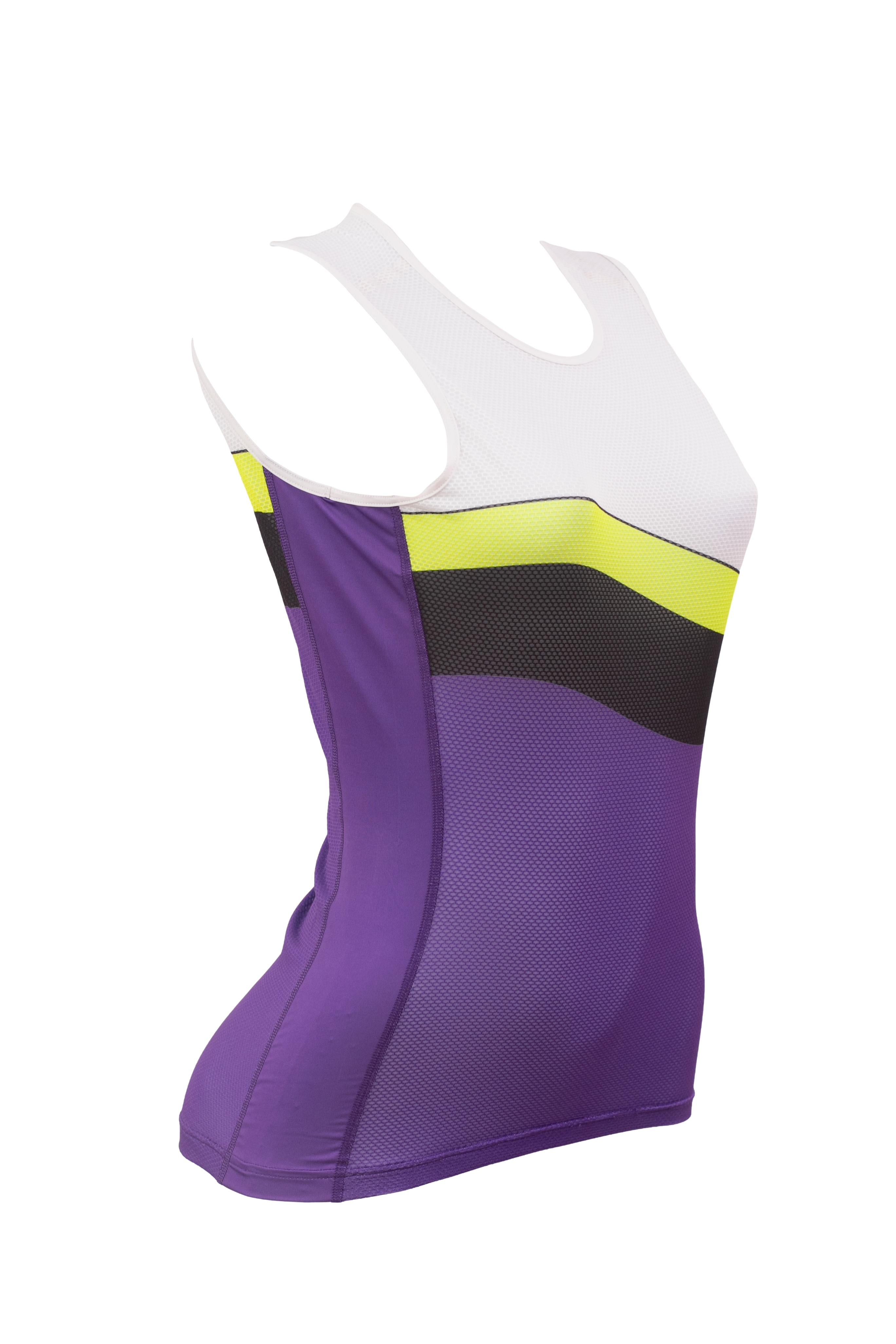 Camiseta Masculina Ciclismo Rapha	Branco/Verde/Roxo - Tamanho S