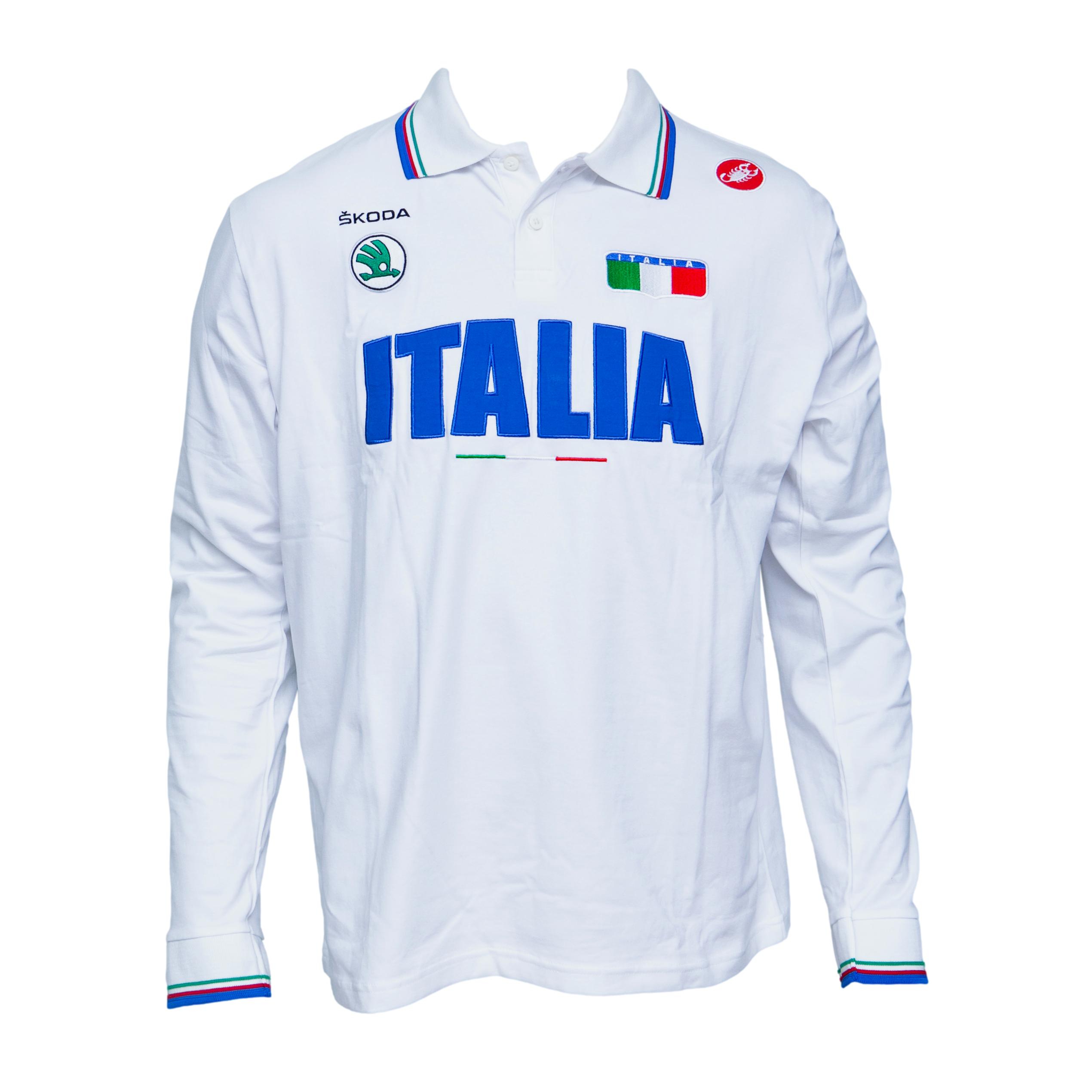 Camisa Polo Masculina Castelli Longa Men Azzurro Itália - Tamanho 2 XL