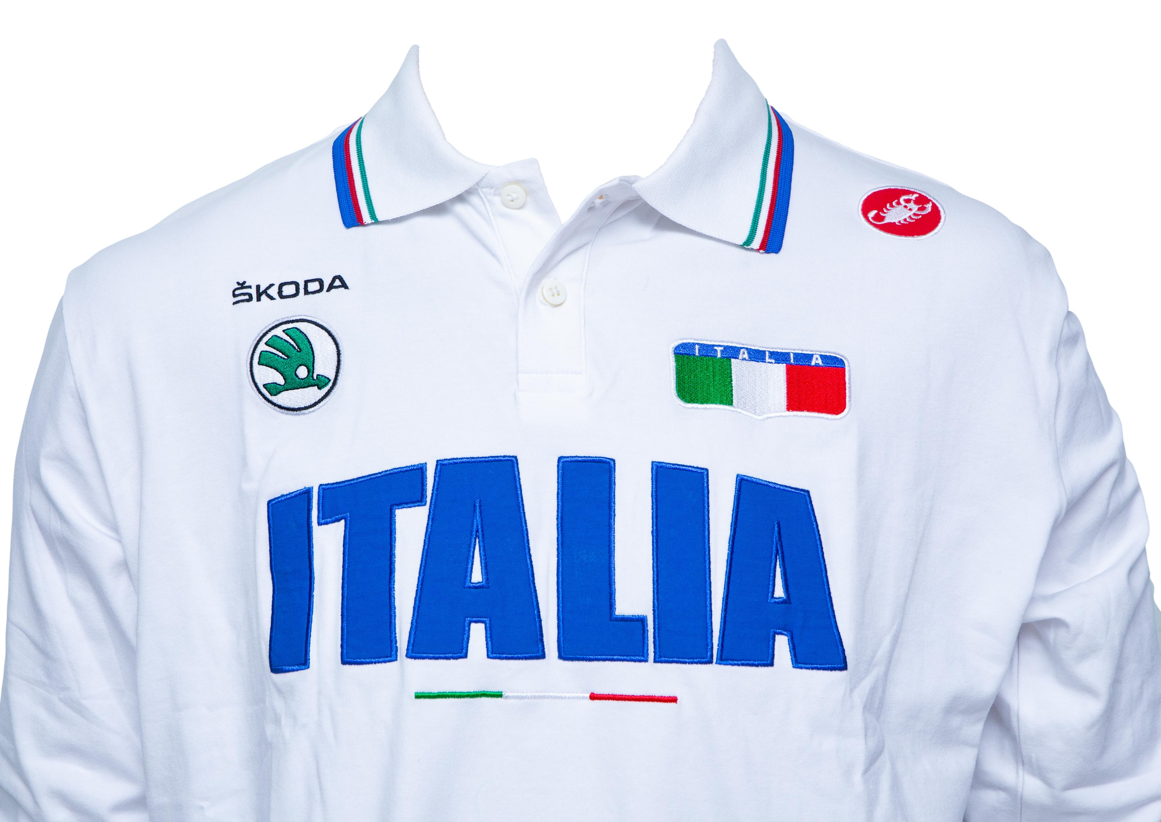 Camisa Polo Masculina Castelli Longa Men Azzurro Itália - Tamanho 2 XL