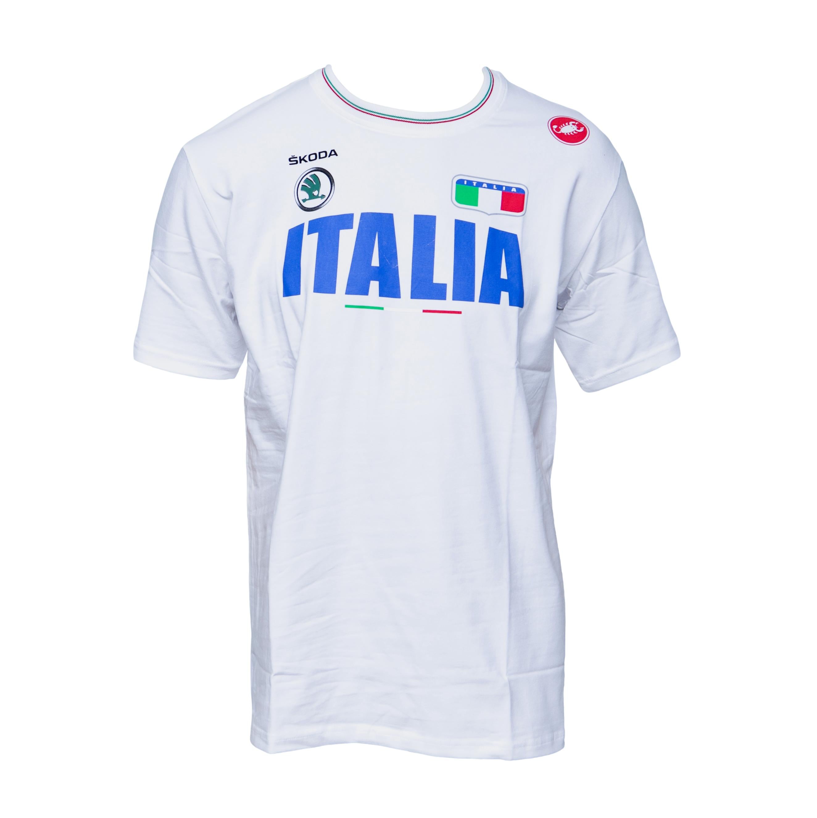 Camiseta Masculina Castelli Men Azzuro Italia White - Tamanho 3XL