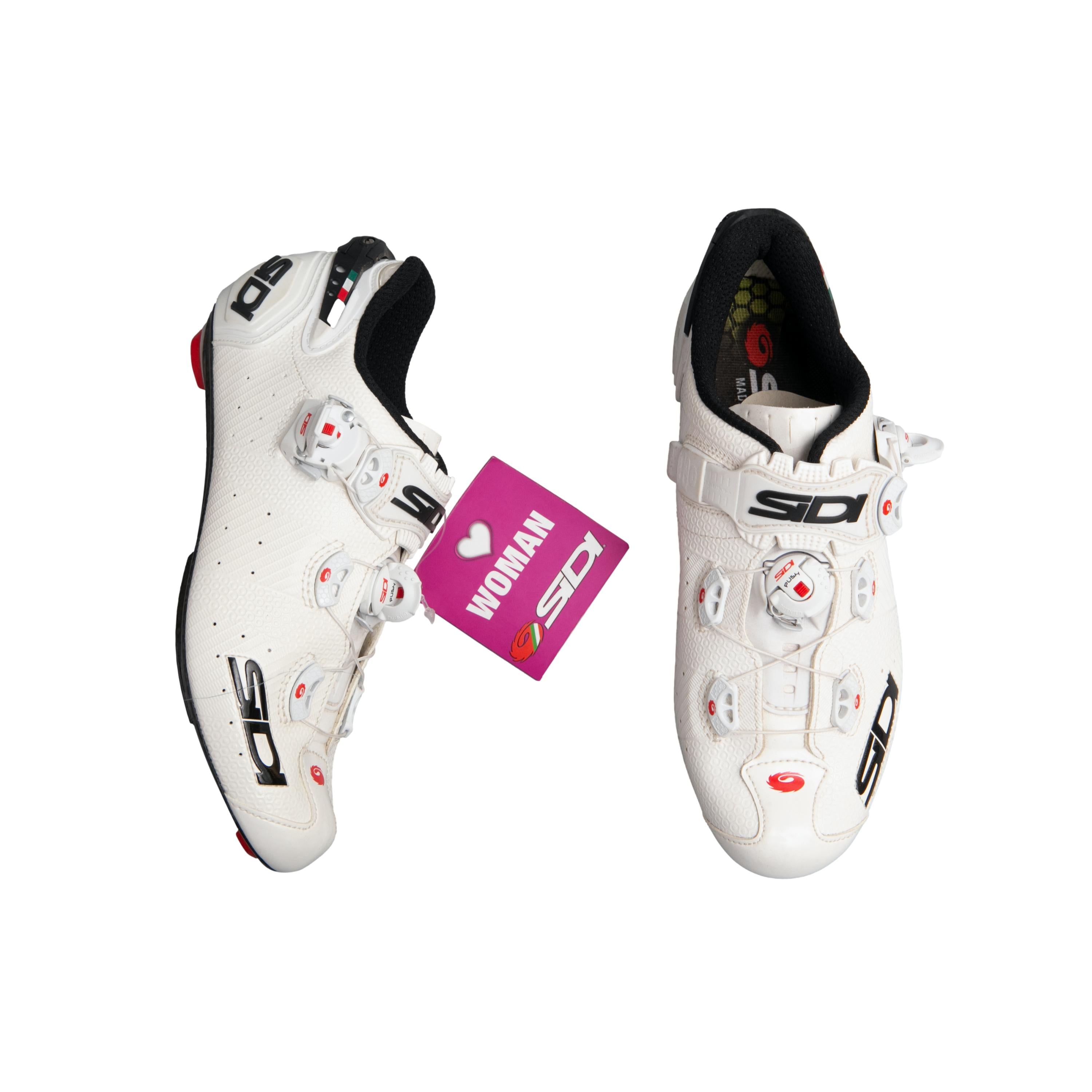 Sapatilha Feminina Ciclismo SiDI Scarpe Wire 2 Carbon Branca - Tamanho 39 Europa
