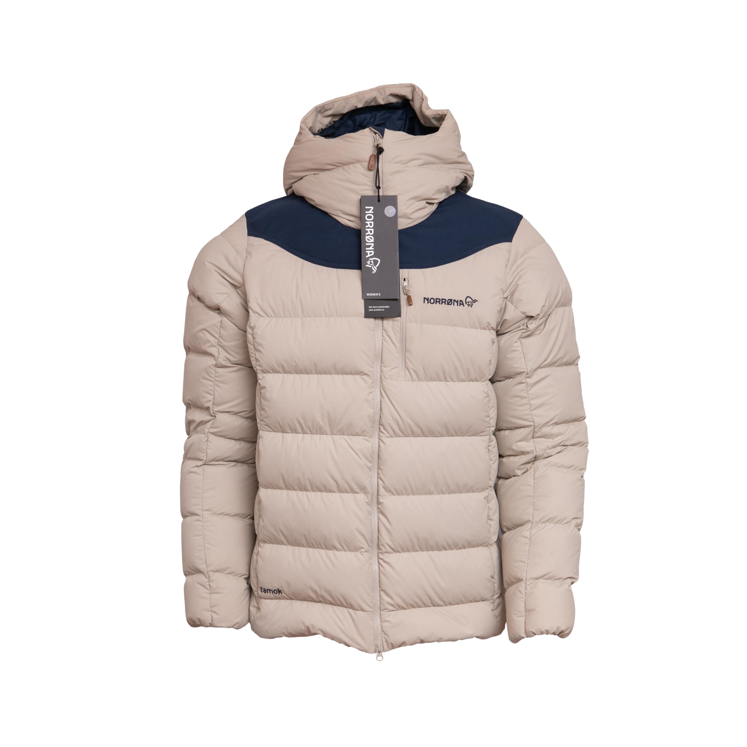 Jaqueta Unissex Ski Norrona Tamok Down 750 Bege/Azul - Tamanho L (Novo)
