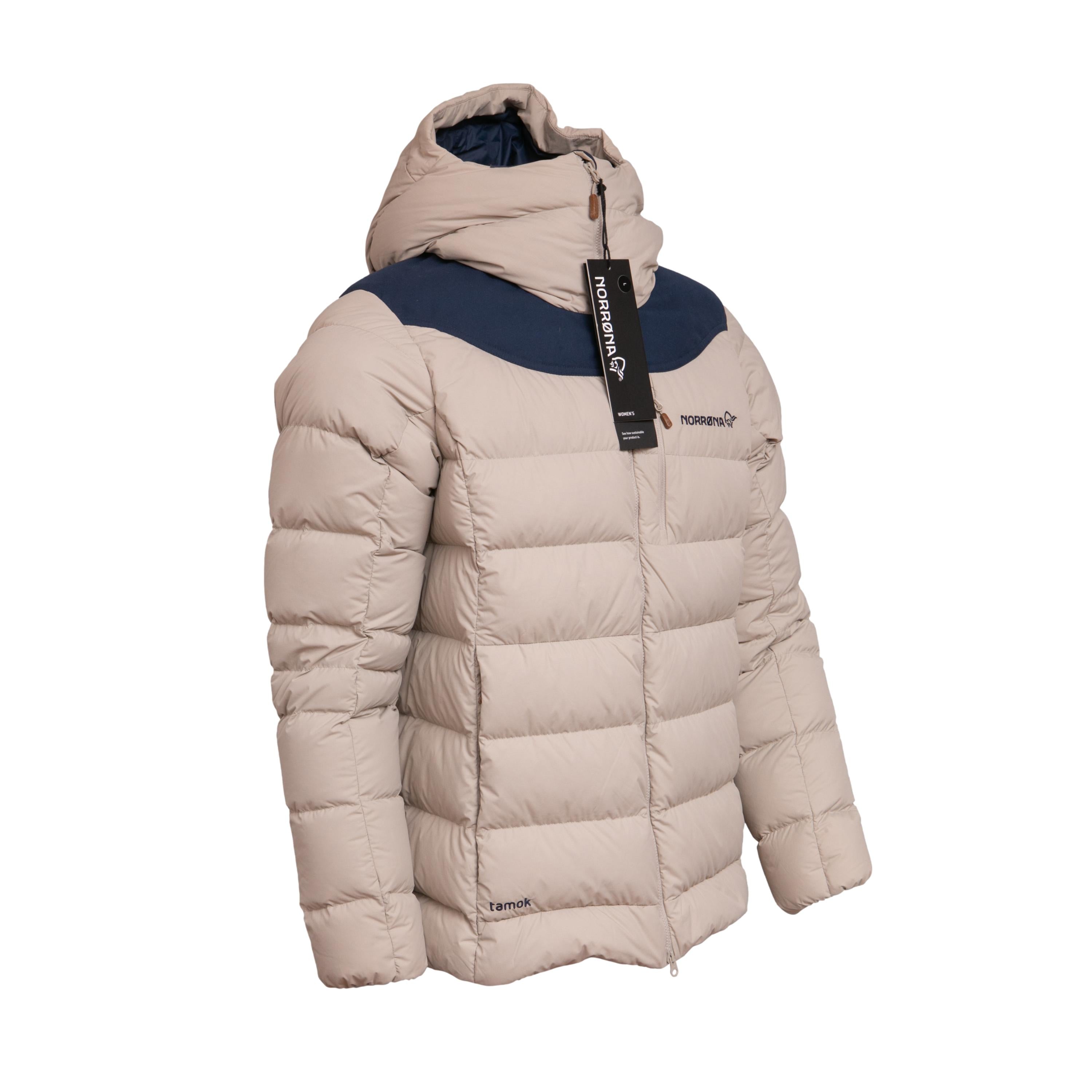 Jaqueta Unissex Ski Norrona Tamok Down 750 Bege/Azul - Tamanho L (Novo)
