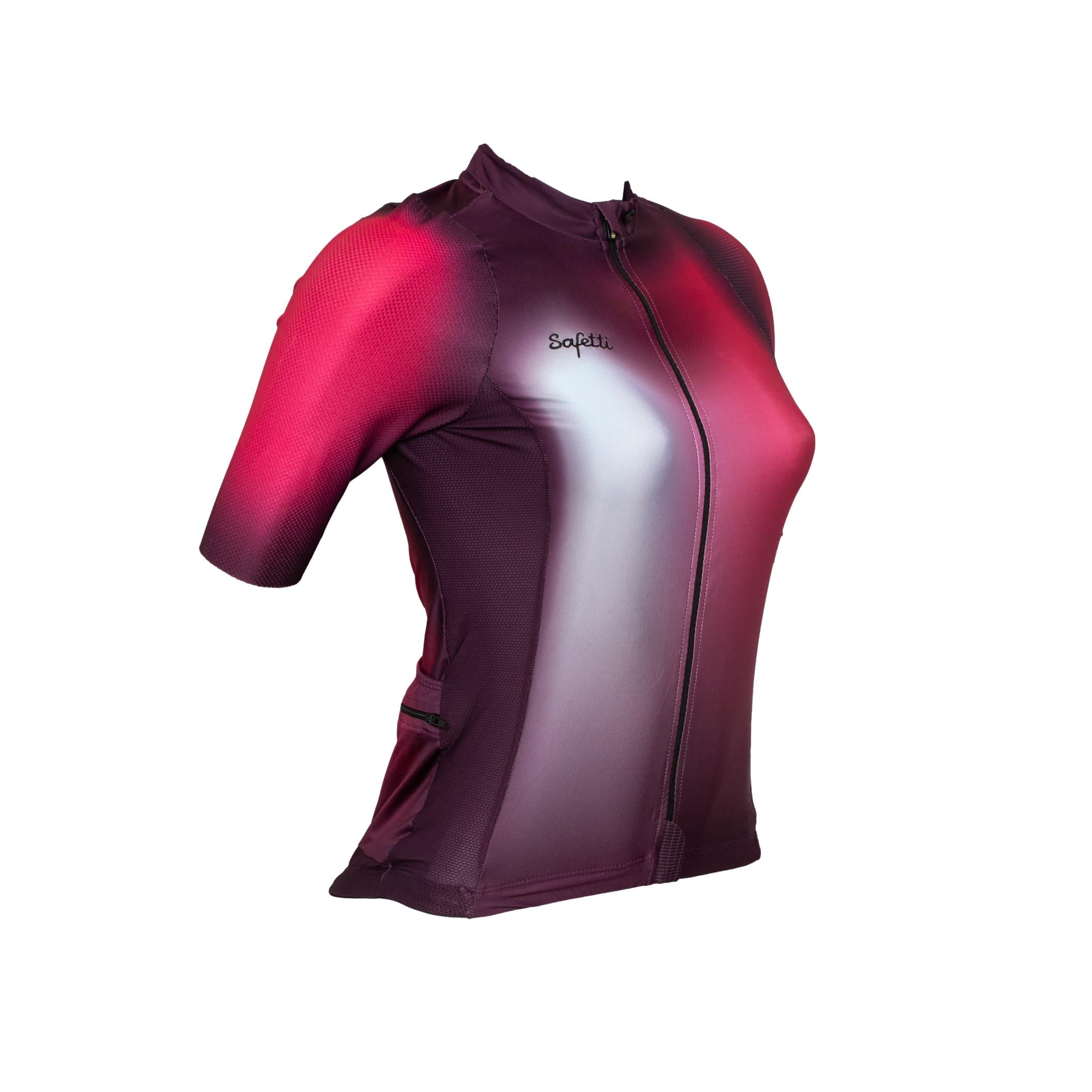 Camiseta Jersey Feminina Ciclismo Safety Ilimitado Roxo e Rosa - Tamanho M