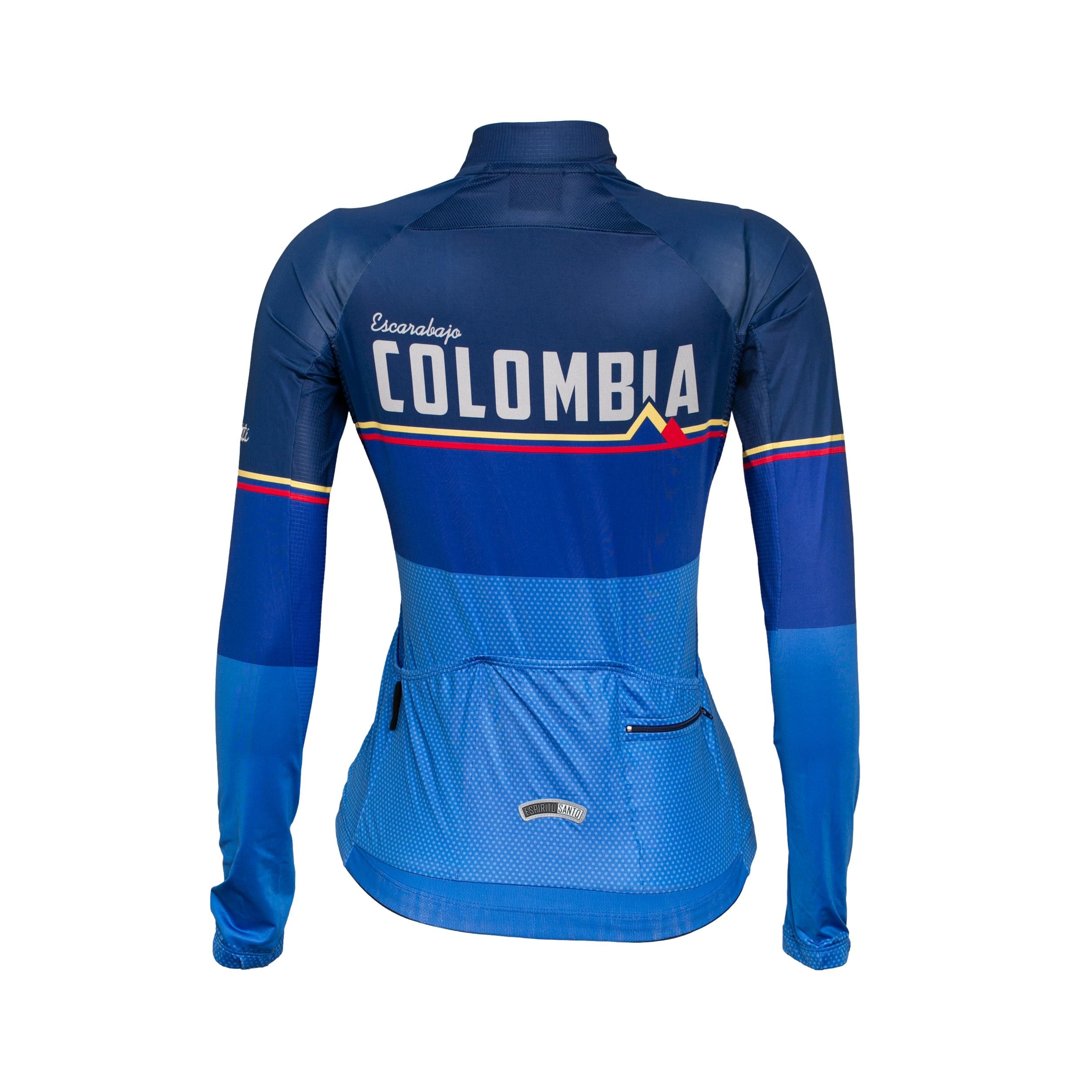 Camiseta Jersey Feminina Ciclismo Safety Eleganza Mitica Escarabajo Colombia Azul - Tamanho M