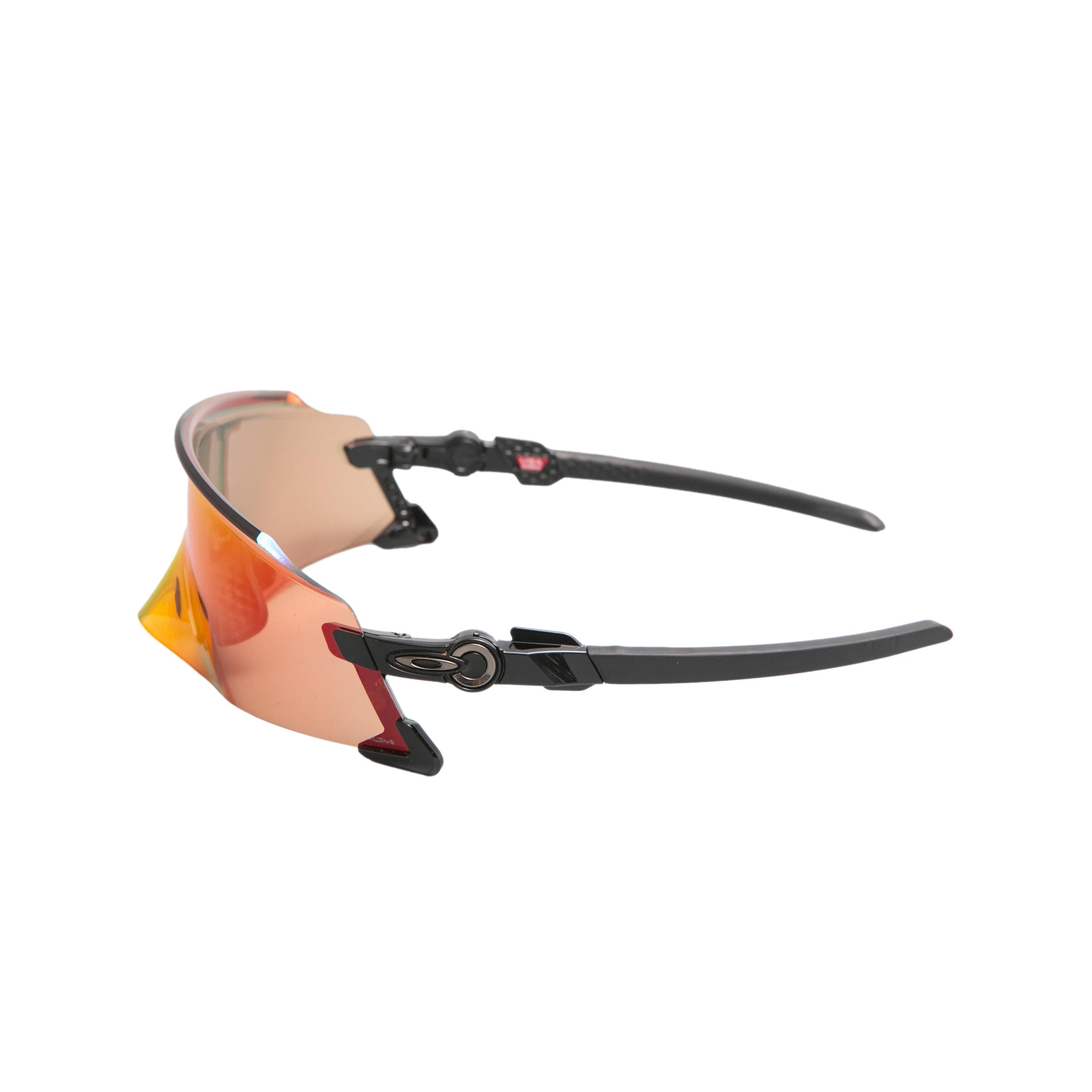 Óculos Unissex Ciclismo Oakley Kato Polished Black Lente Prizm Trail Torch Com Case - Tamanho Único