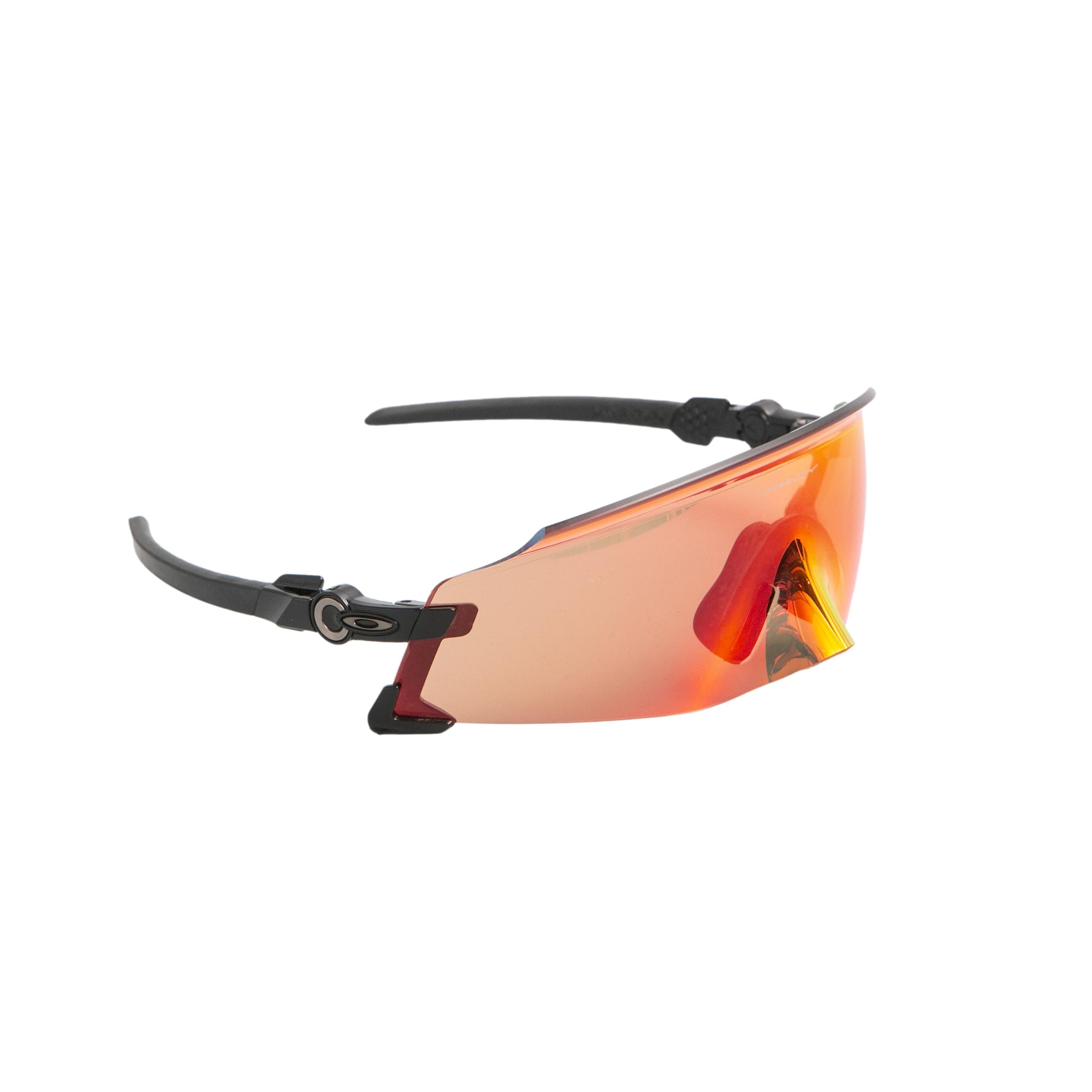 Óculos Unissex Ciclismo Oakley Kato Polished Black Lente Prizm Trail Torch Com Case - Tamanho Único