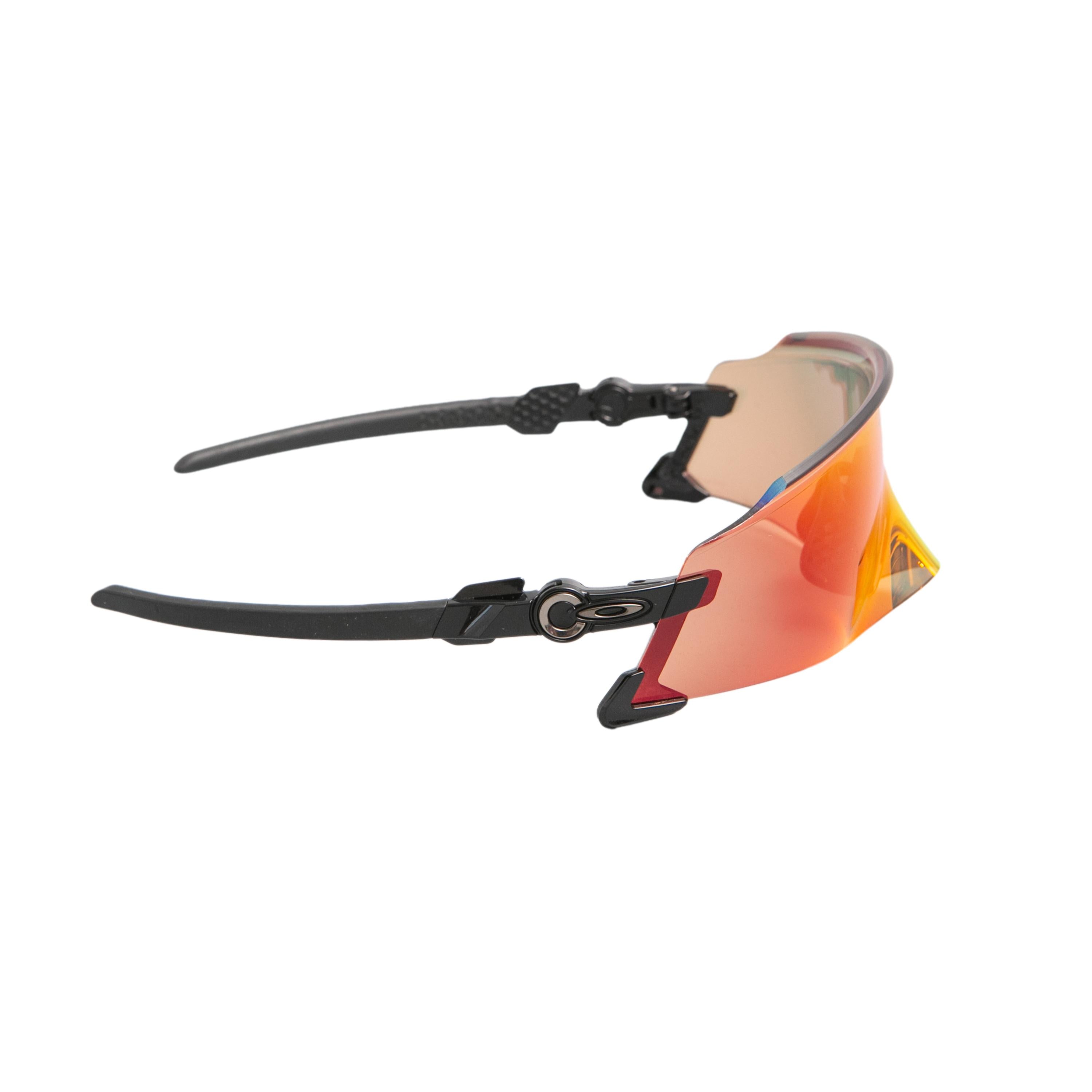 Óculos Unissex Ciclismo Oakley Kato Polished Black Lente Prizm Trail Torch Com Case - Tamanho Único