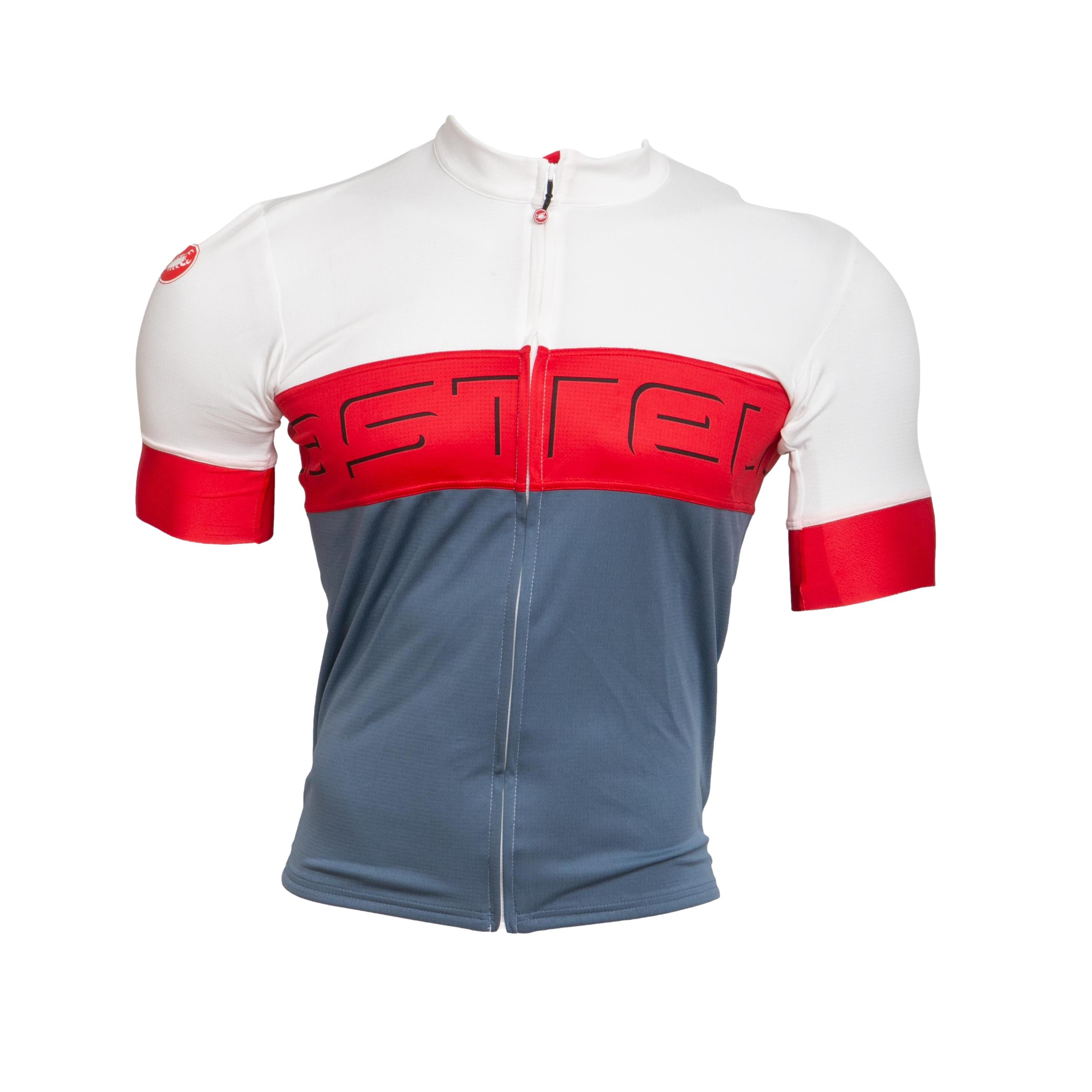 Camiseta Unissex Ciclismo Castelli Branco/Vermelho - Tamanho M