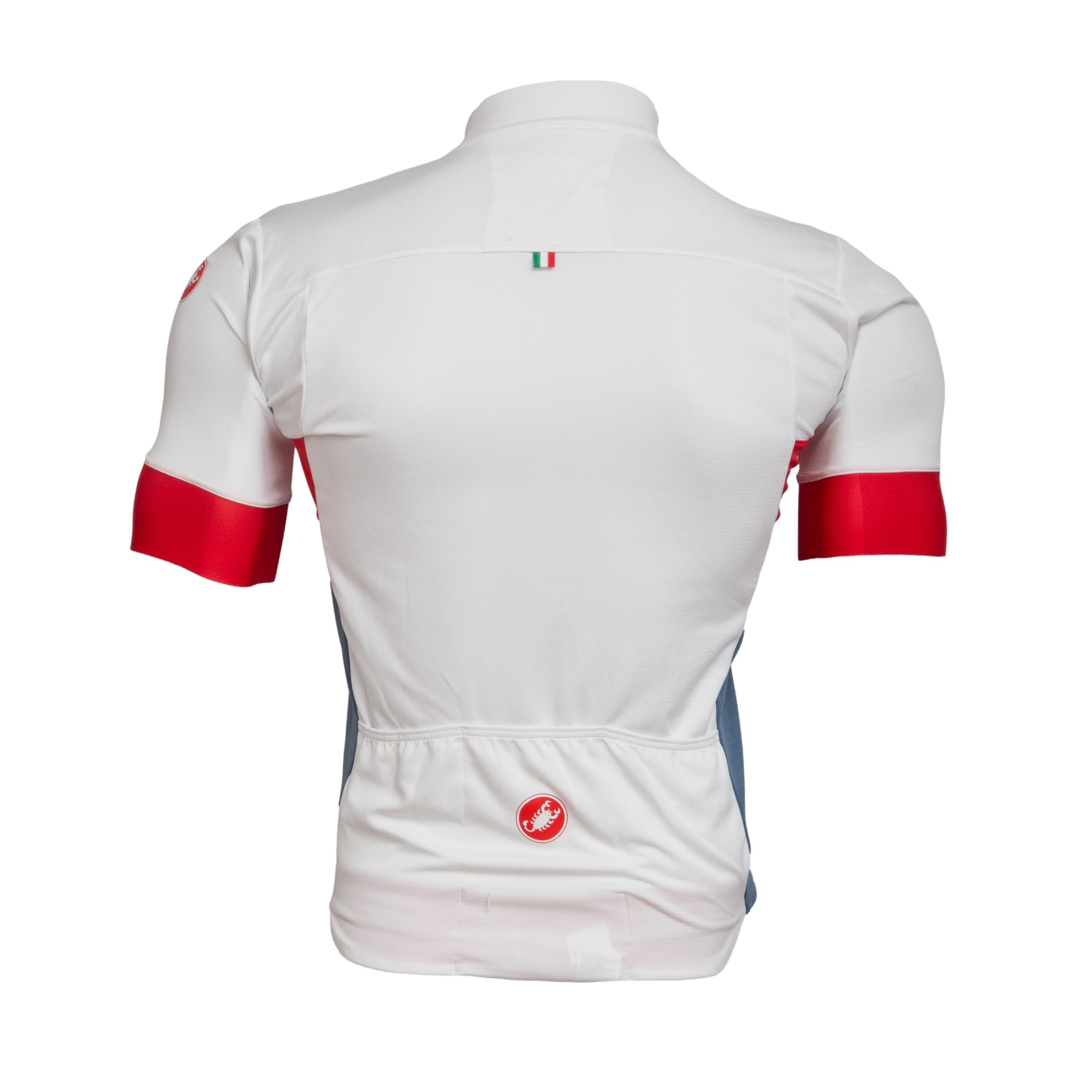 Jersey Unissex Ciclismo Castelli Branco/Vermelho - Tamanho M