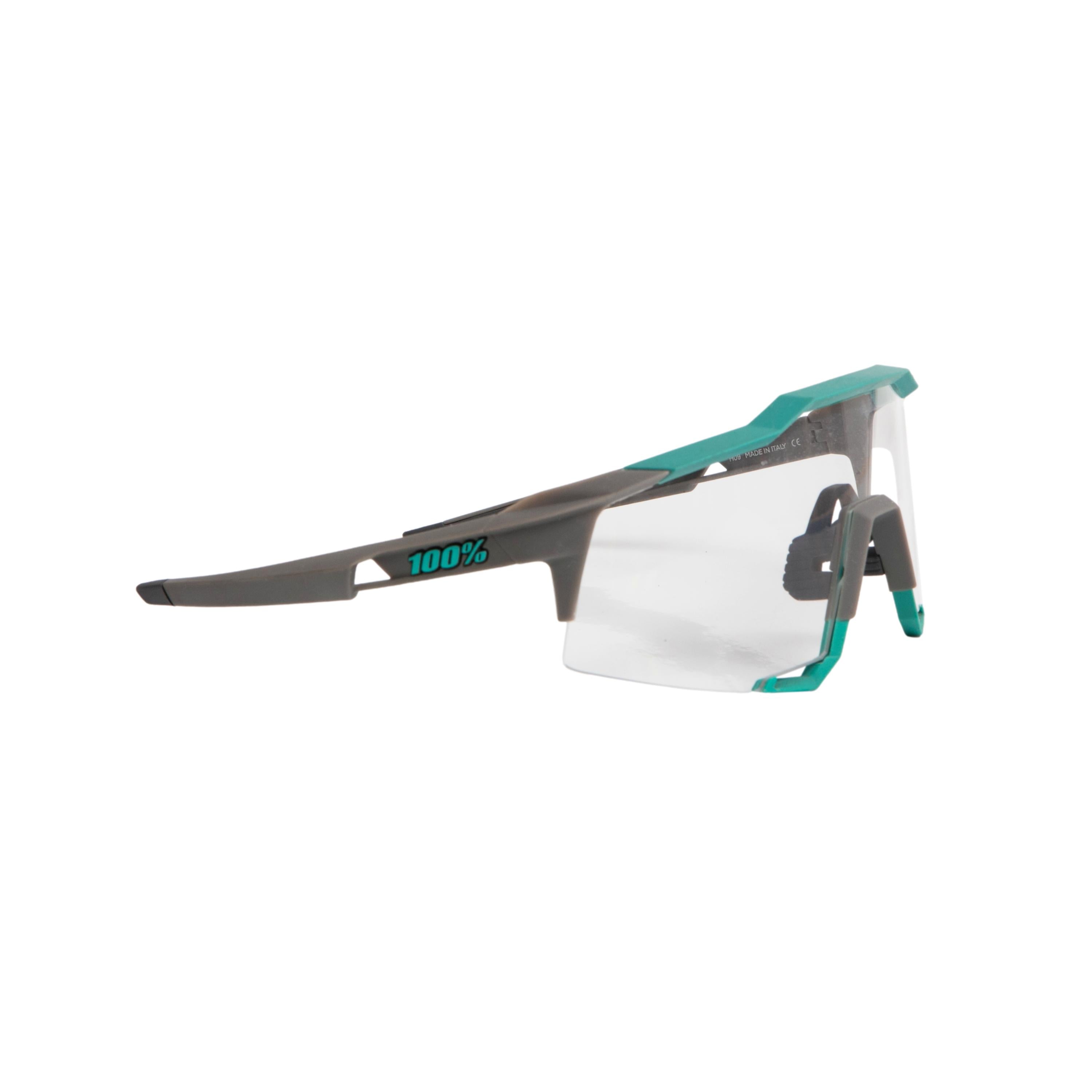 Óculos Masculino Ciclismo SpeedCraft H09 Cinza/Verde Com Lente E Estojo