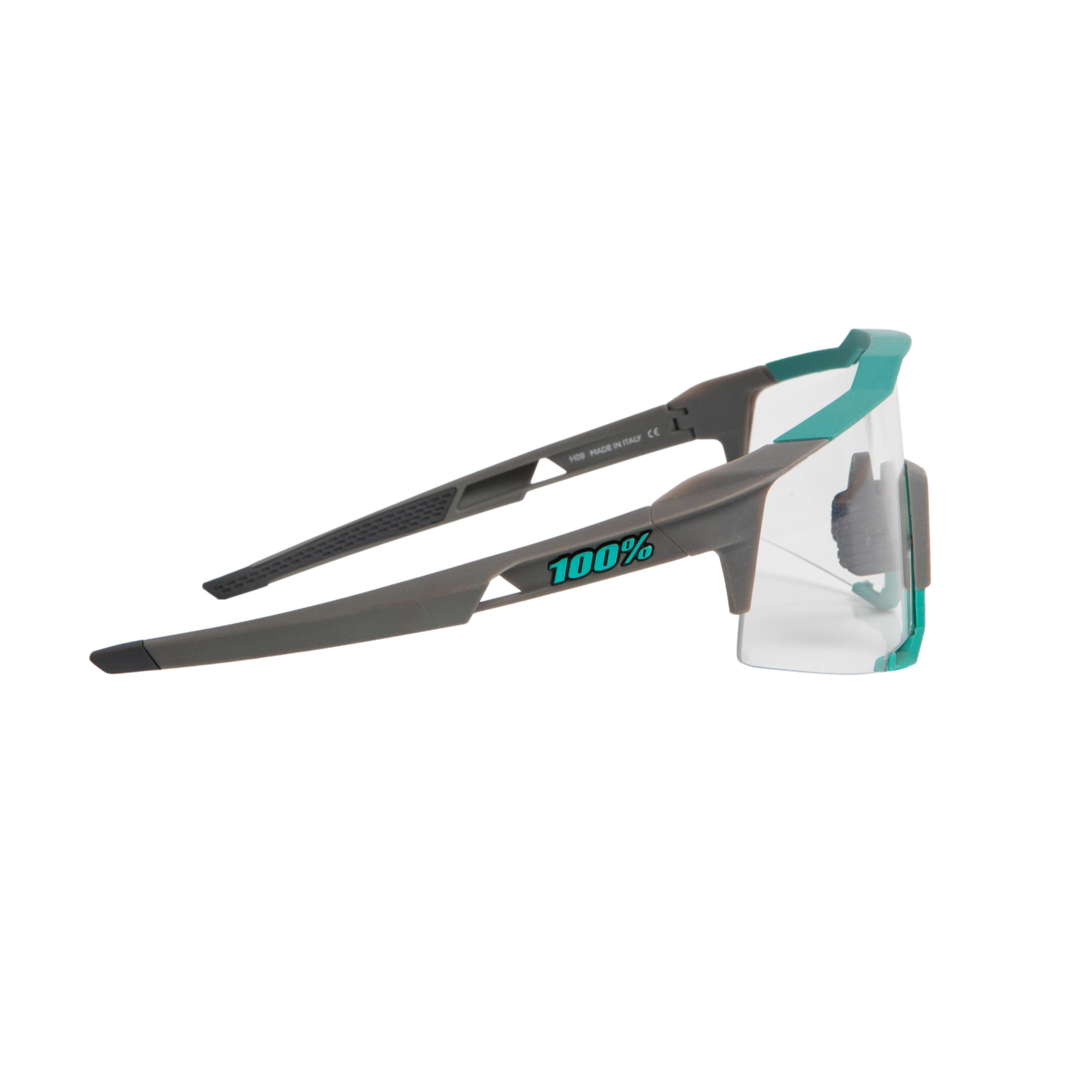 Óculos Masculino Ciclismo SpeedCraft H09 Cinza/Verde Com Lente E Estojo