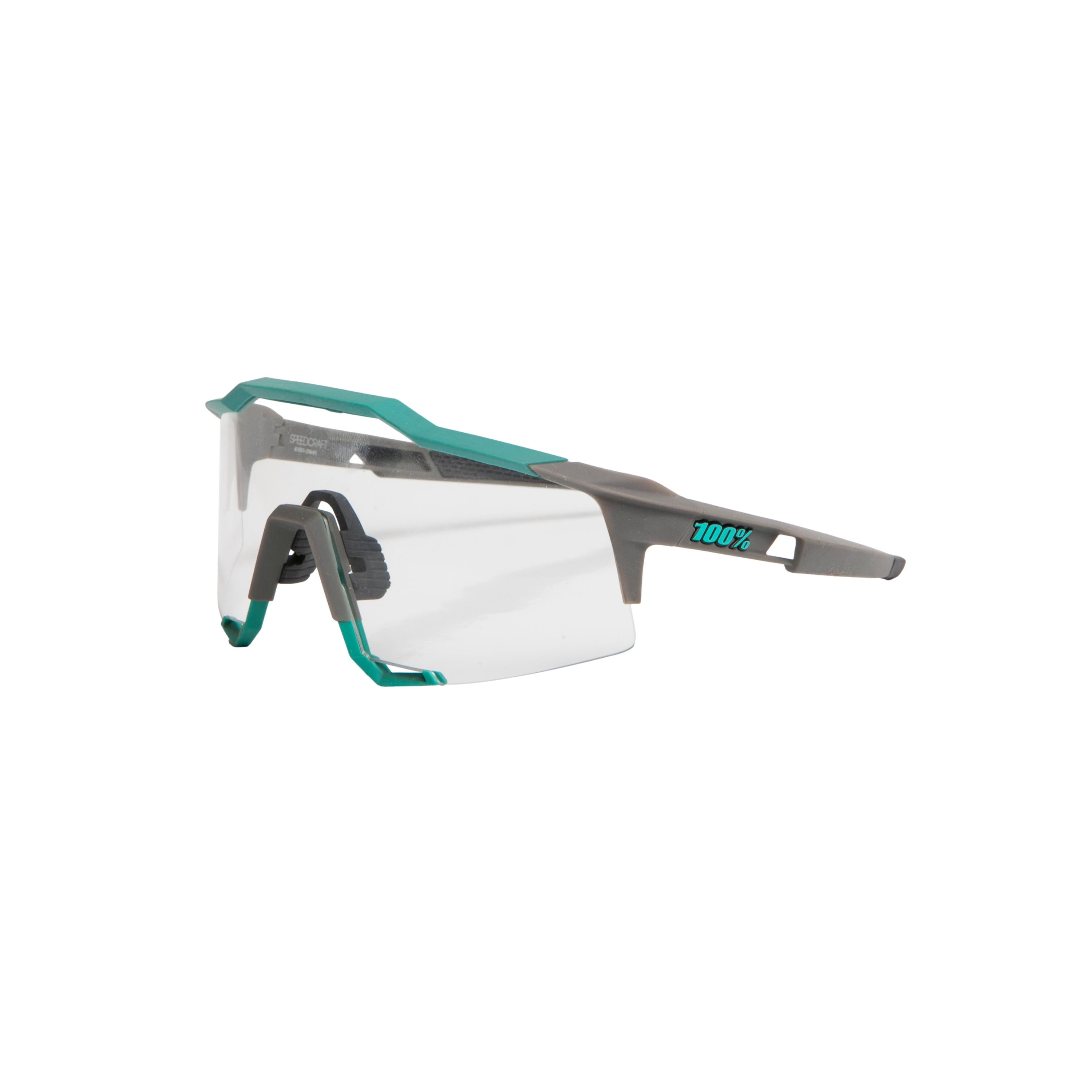 Óculos Masculino Ciclismo SpeedCraft H09 Cinza/Verde Com Lente E Estojo