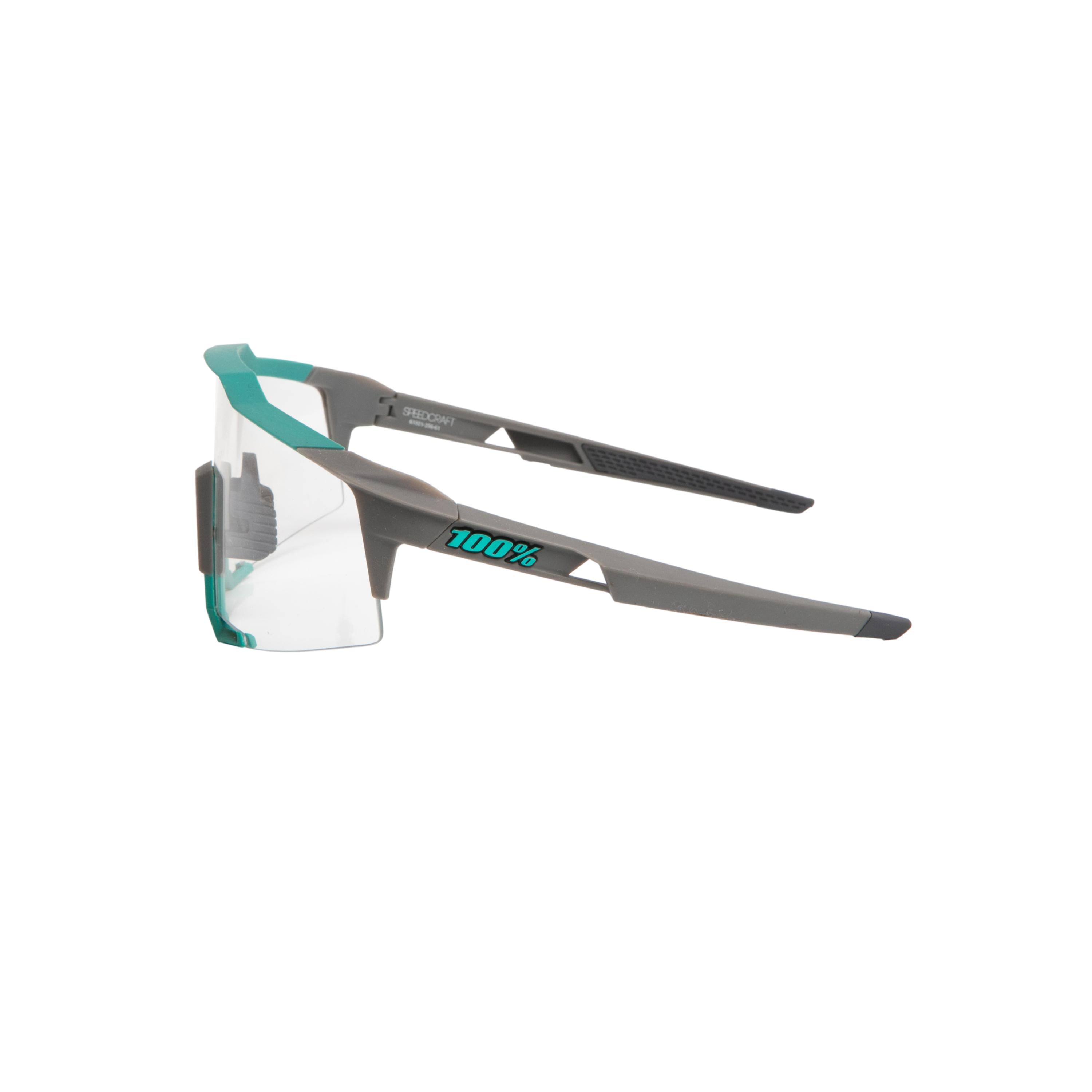 Óculos Masculino Ciclismo SpeedCraft H09 Cinza/Verde Com Lente E Estojo