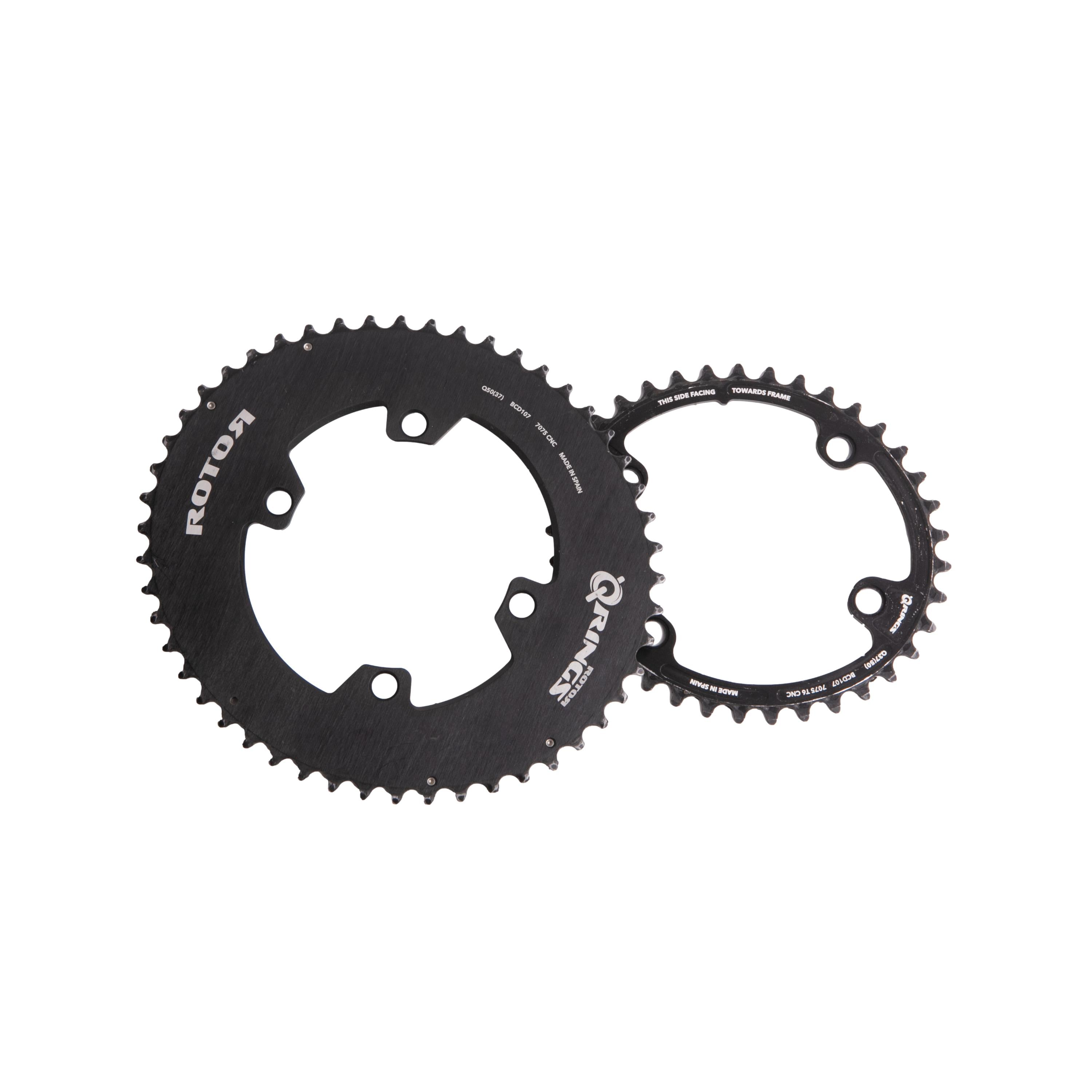 Jogo de Coroa Unissex Ciclismo e Rotor Preto - Tamanho Q50(37) e Q37(50)