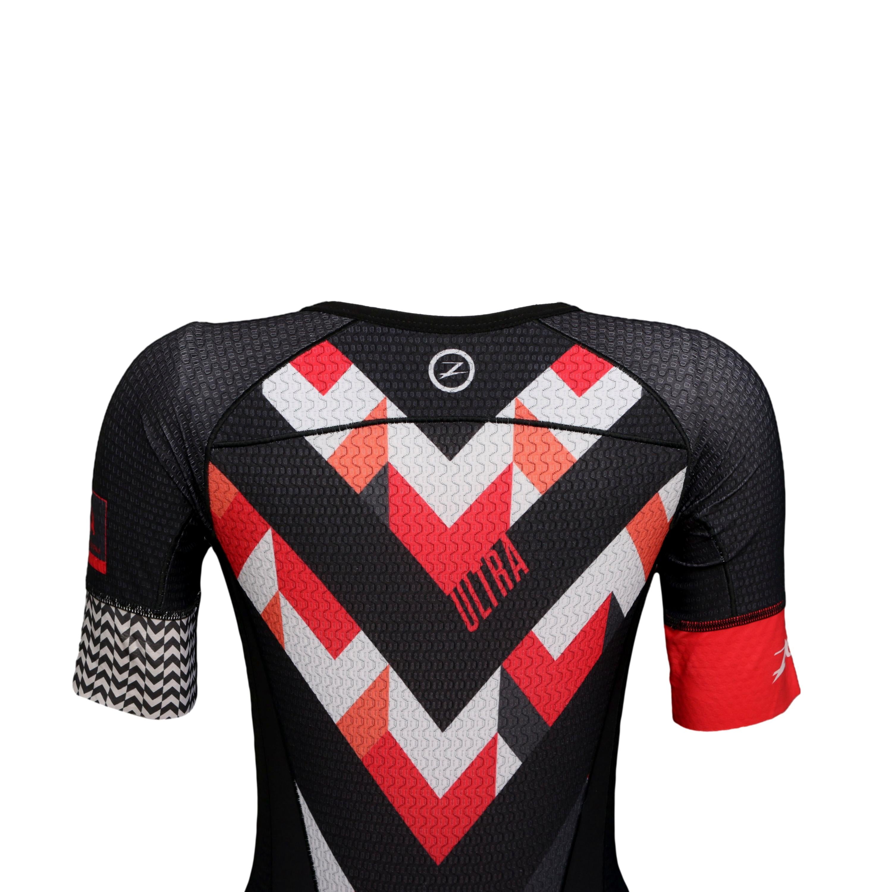 Macaquinho De Triathlon Feminino Ciclismo Zoot Ultra Preto e Vermelho - Tamanho P