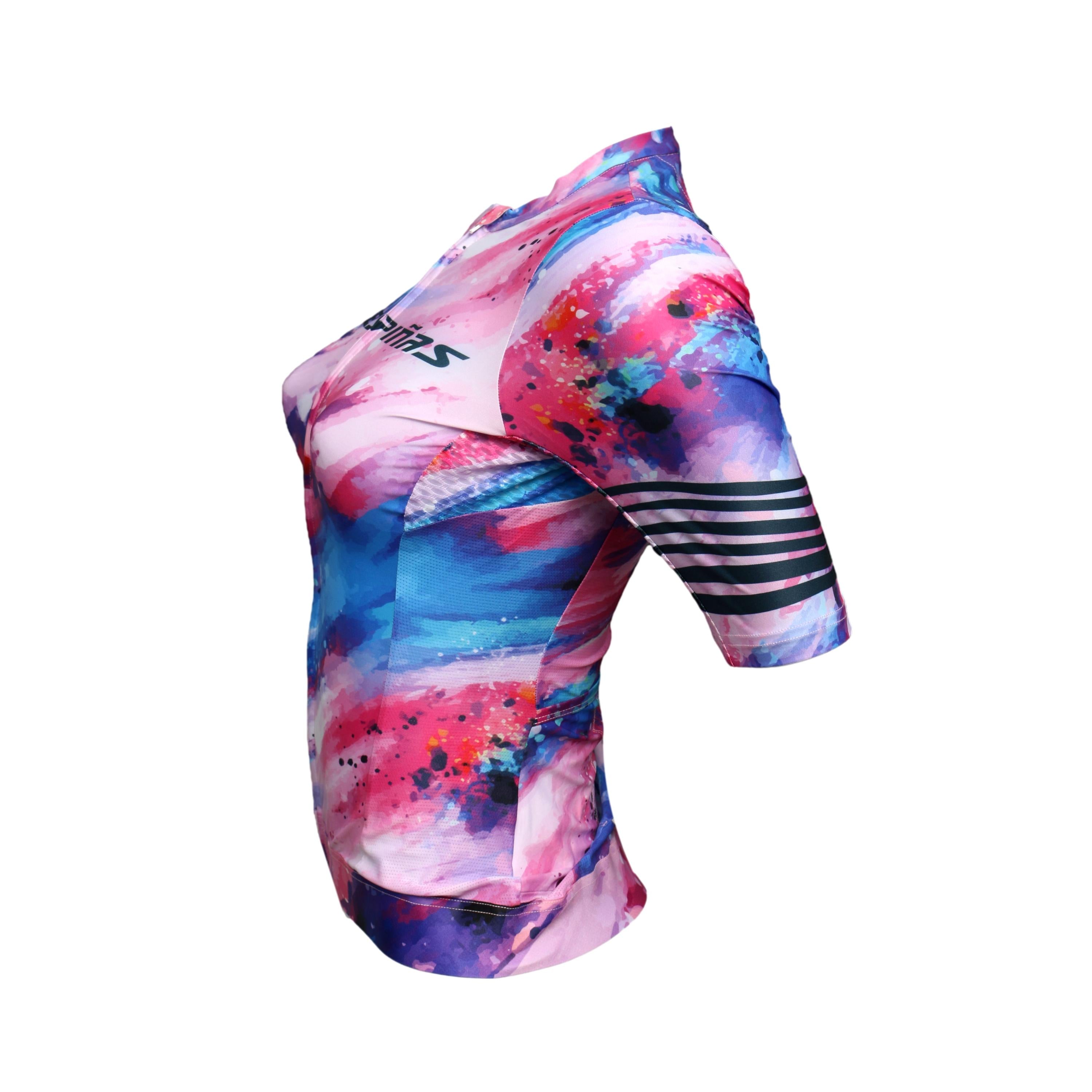 Jersey Feminina Ciclismo Tres Piñas Multicolor - Tamanho S
