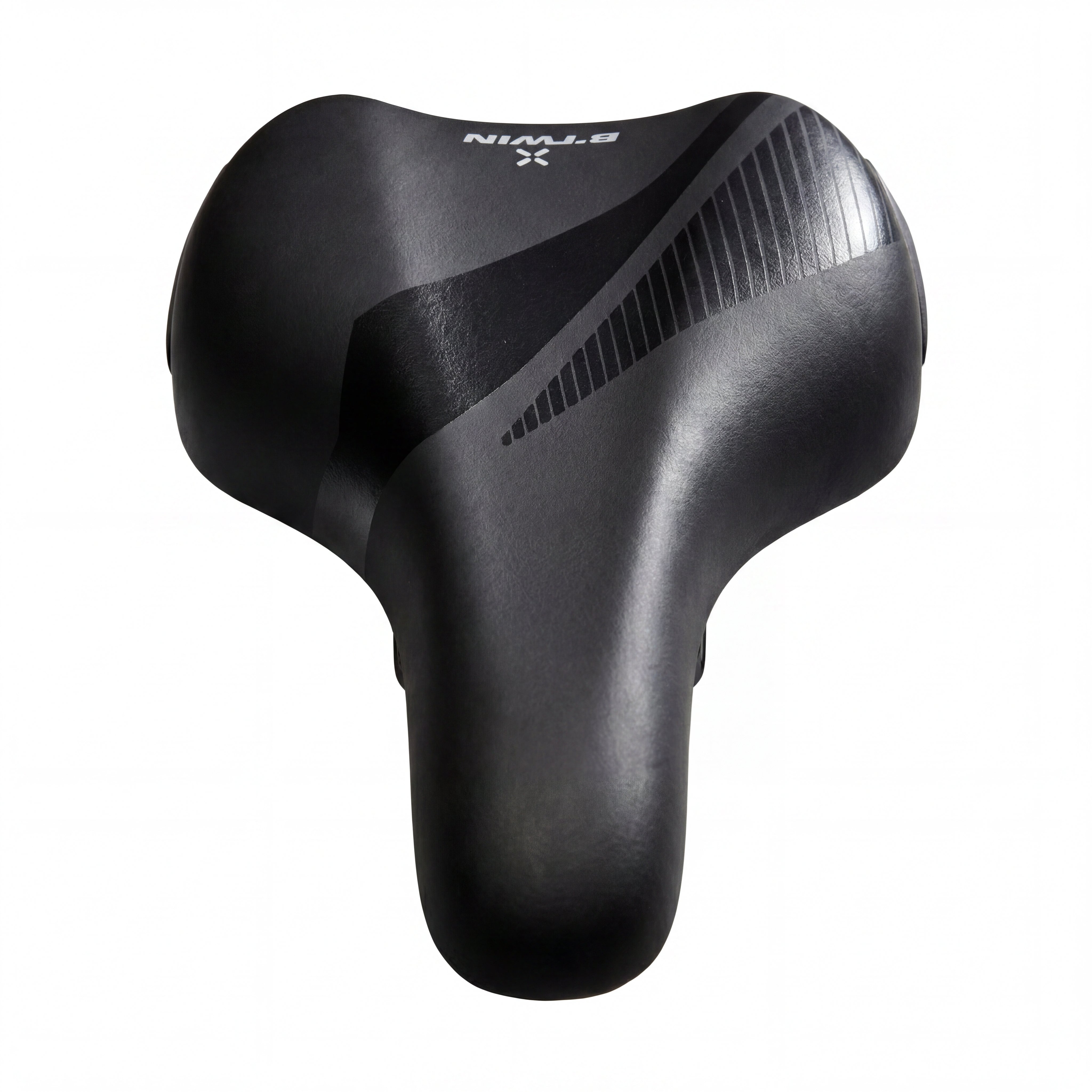 Selim de Bicicleta Com Cano Ciclismo B'TWIN Comfort / Trekking Preto - Canote 31,6mm