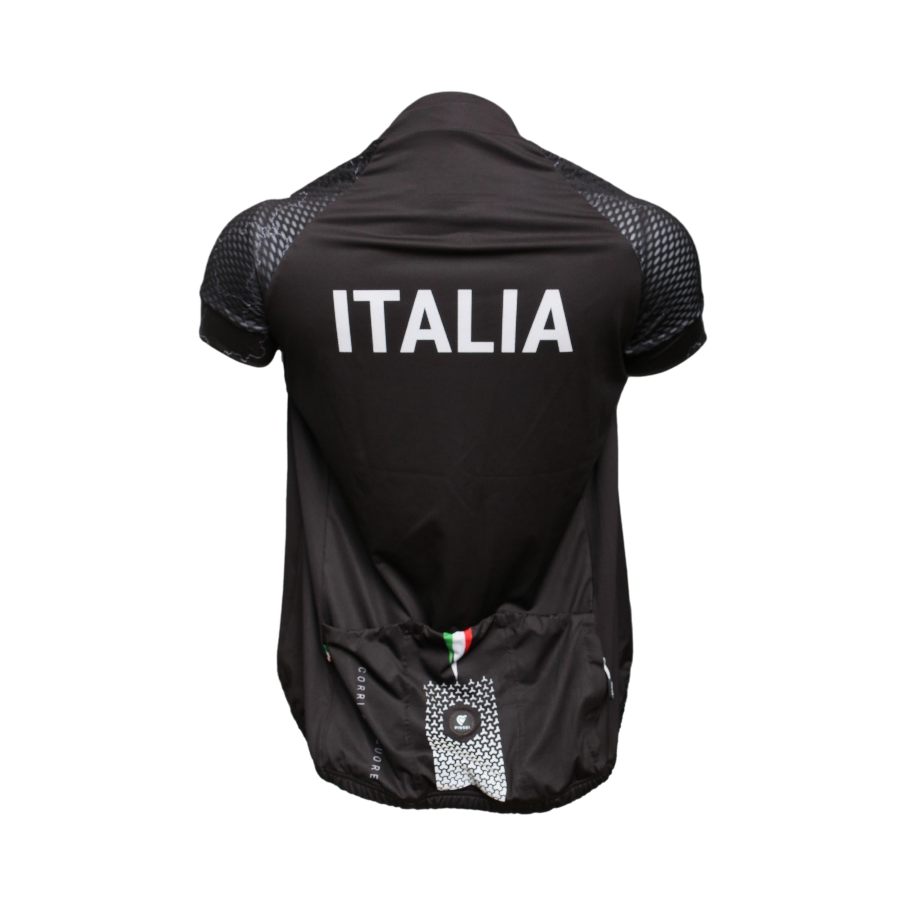 Jersey Feminina Ciclismo Pissei Sanremo Italia Preta - Tamanho XXS